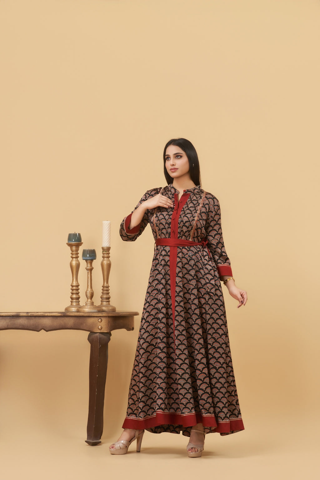 Noor Ajrakh Kali Dress