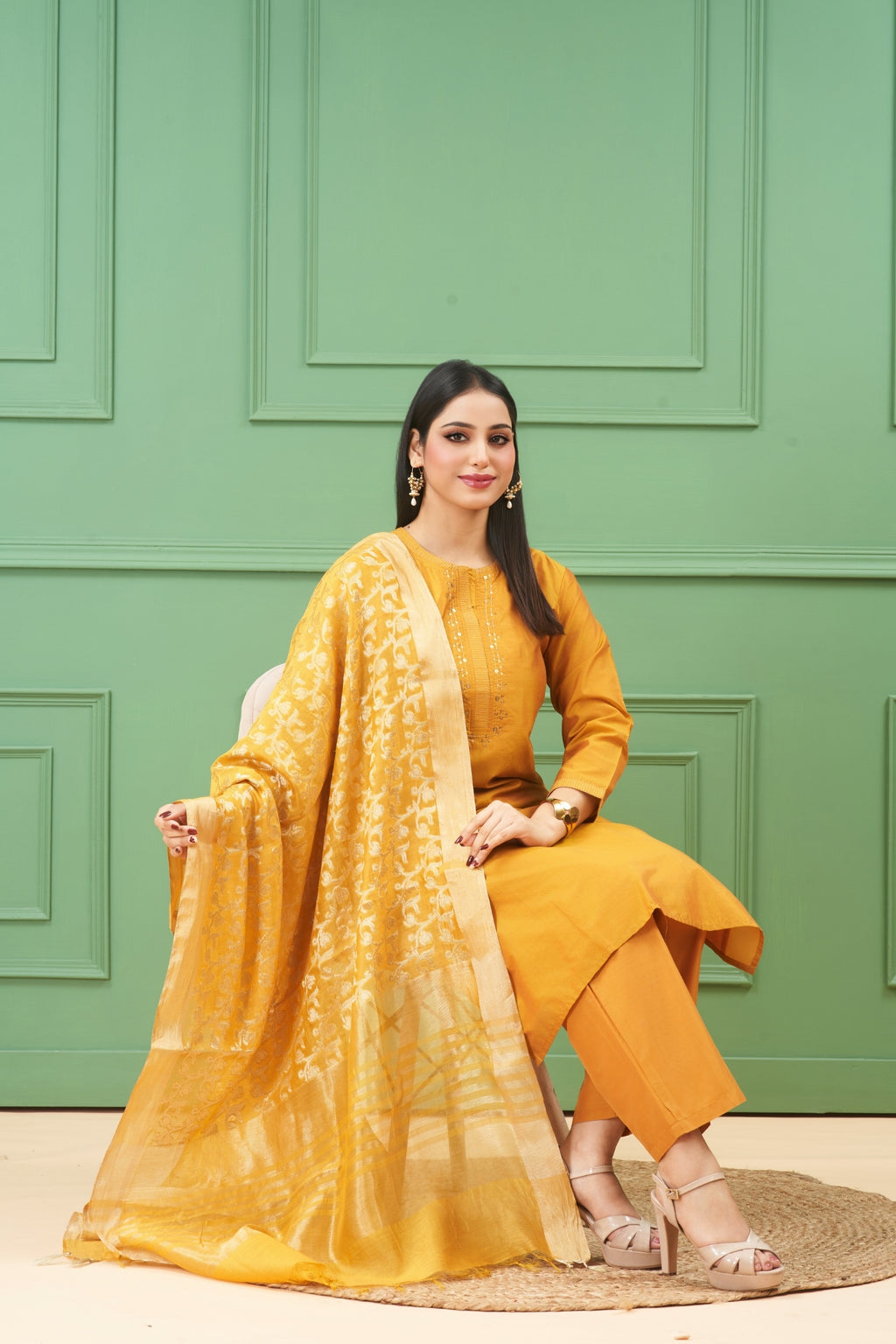 Sitara Mustard Kurta Set
