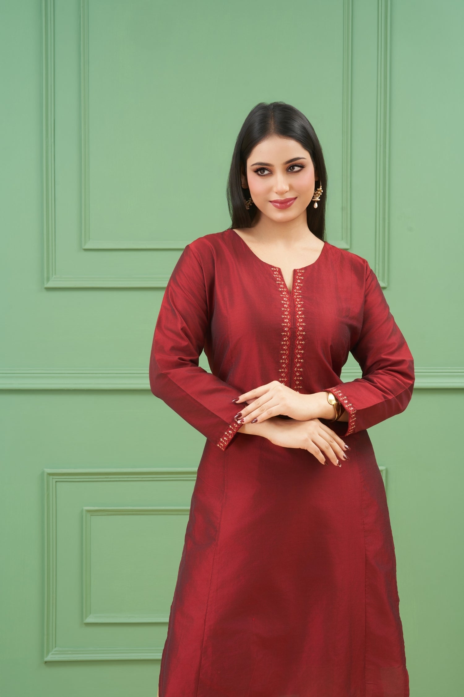 Noor Maroon Kurta Set