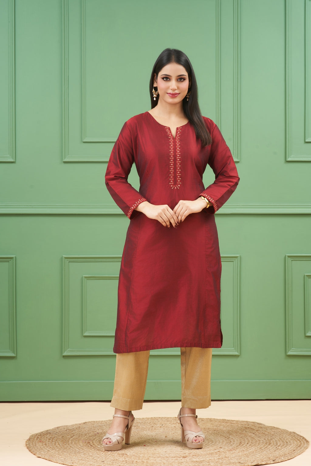 Noor Maroon Kurta Set