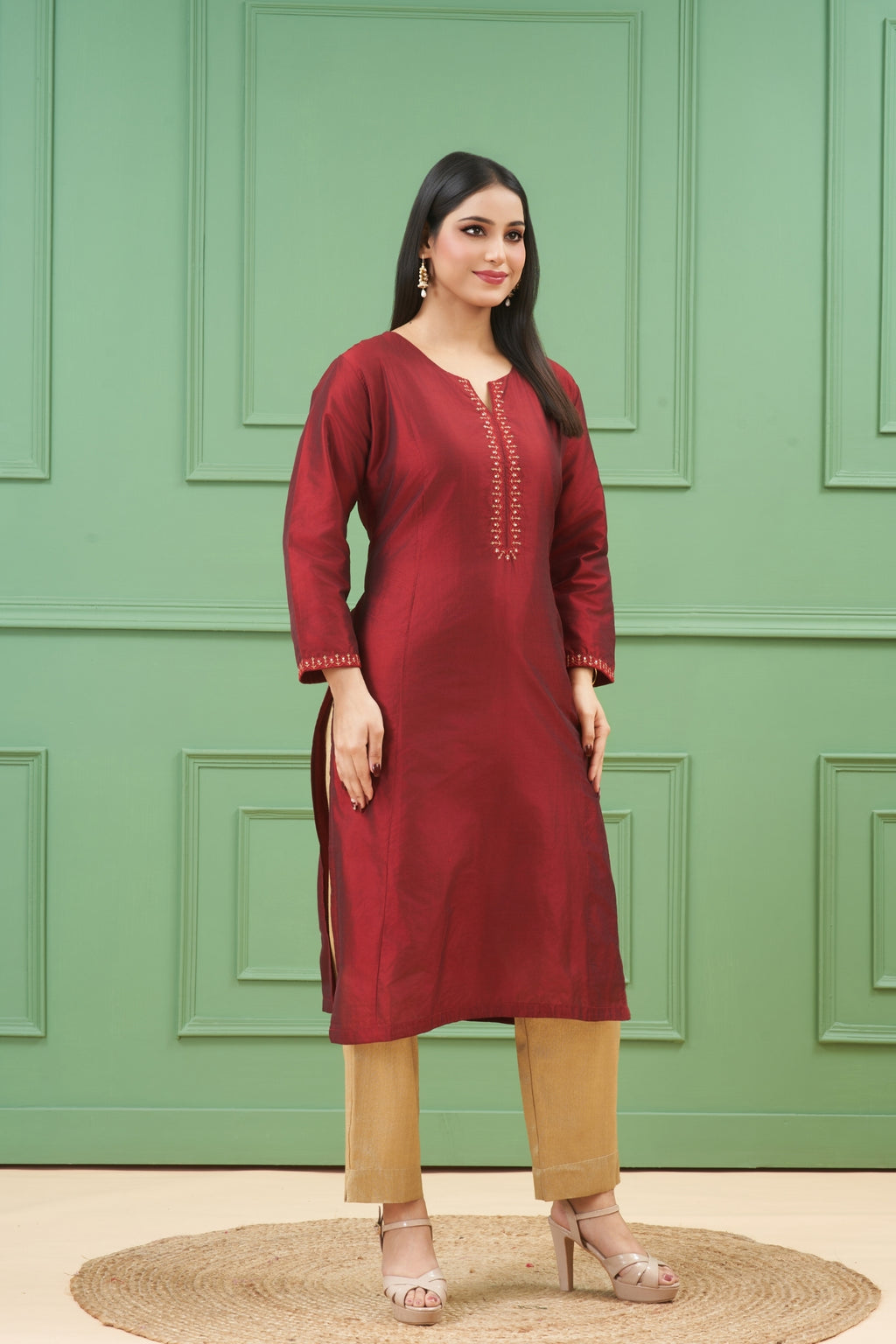 Noor Maroon Kurta Set