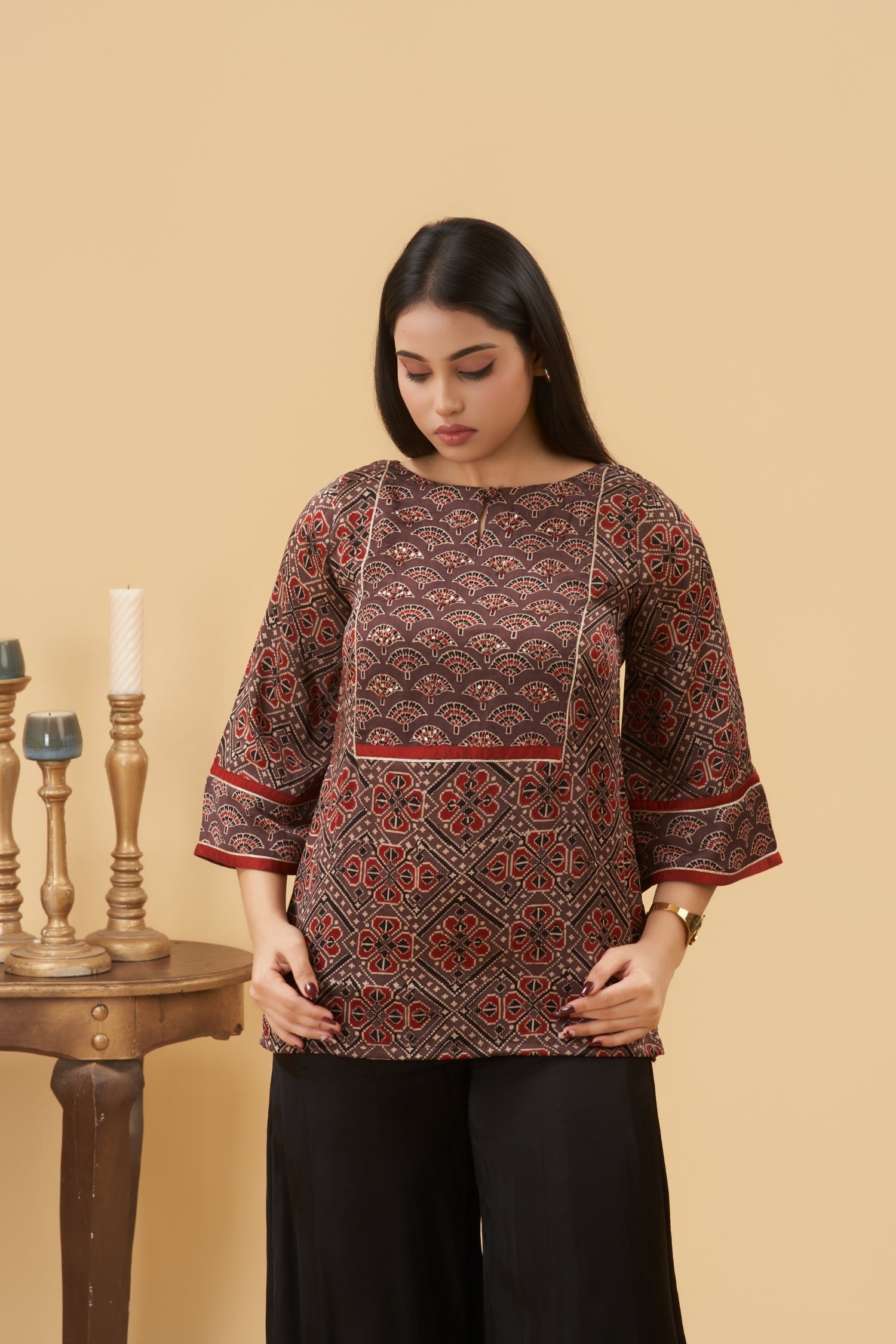 Zoya Ajrakh Short Top