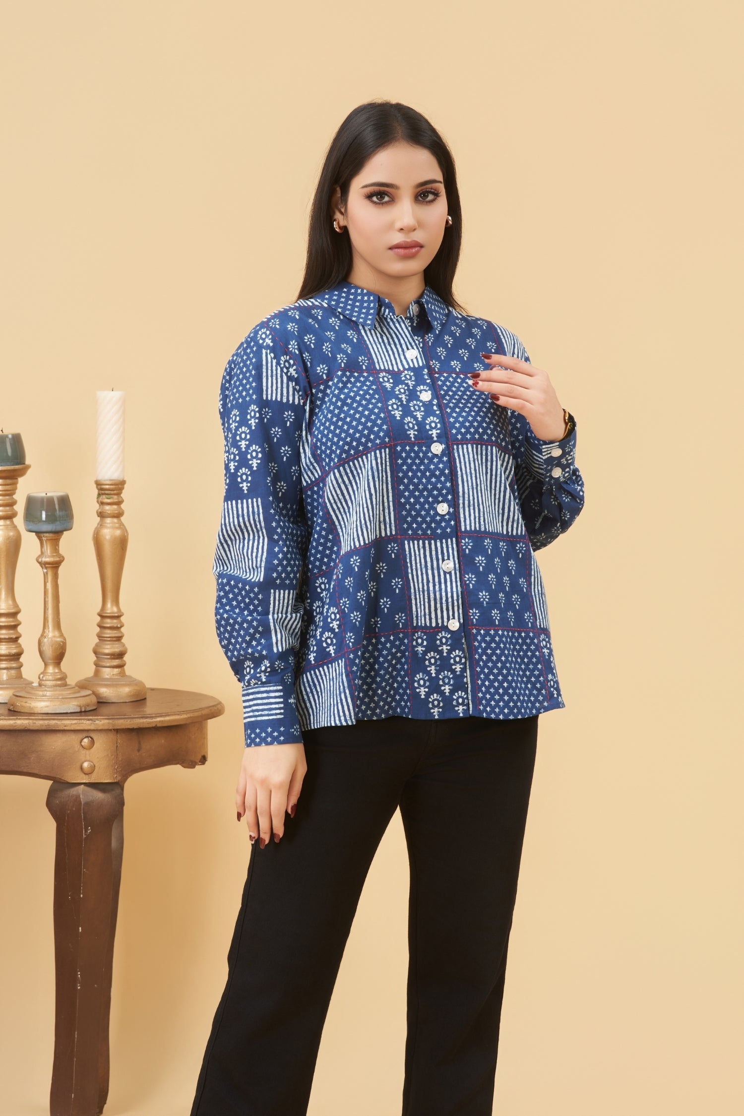 Neela Box Print Shirt