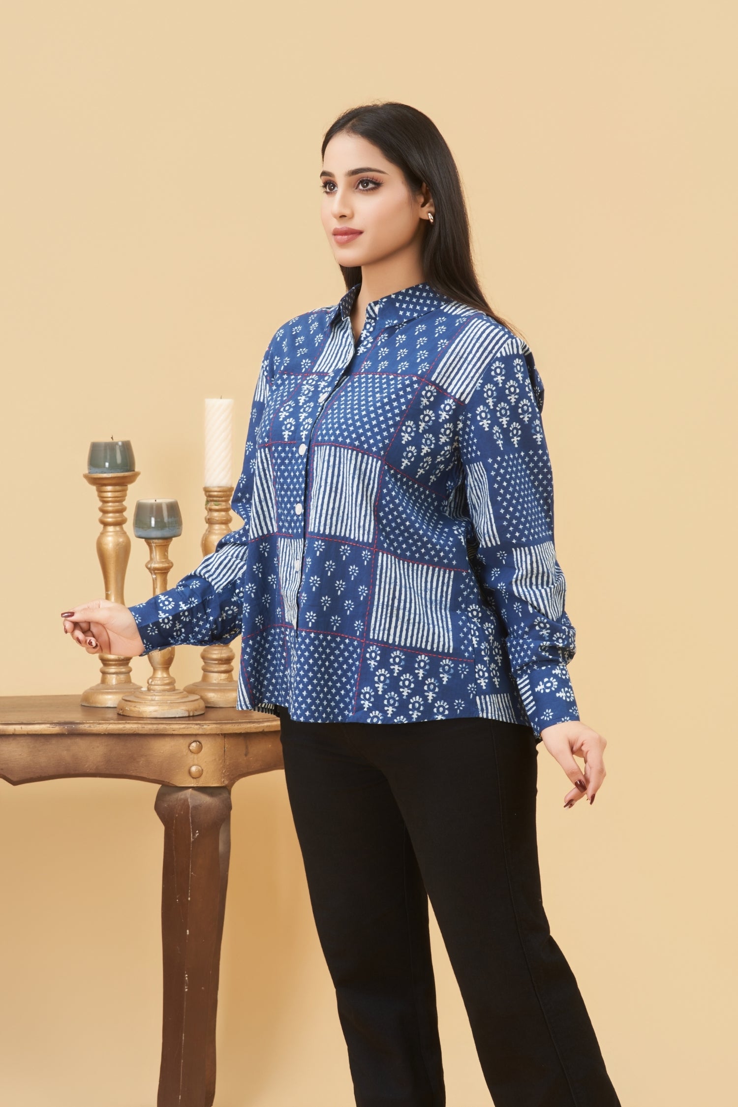 Neela Box Print Shirt