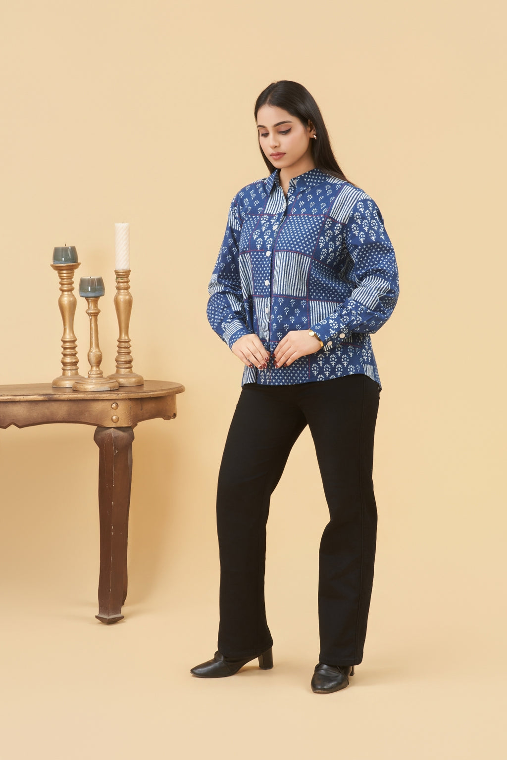 Neela Box Print Shirt