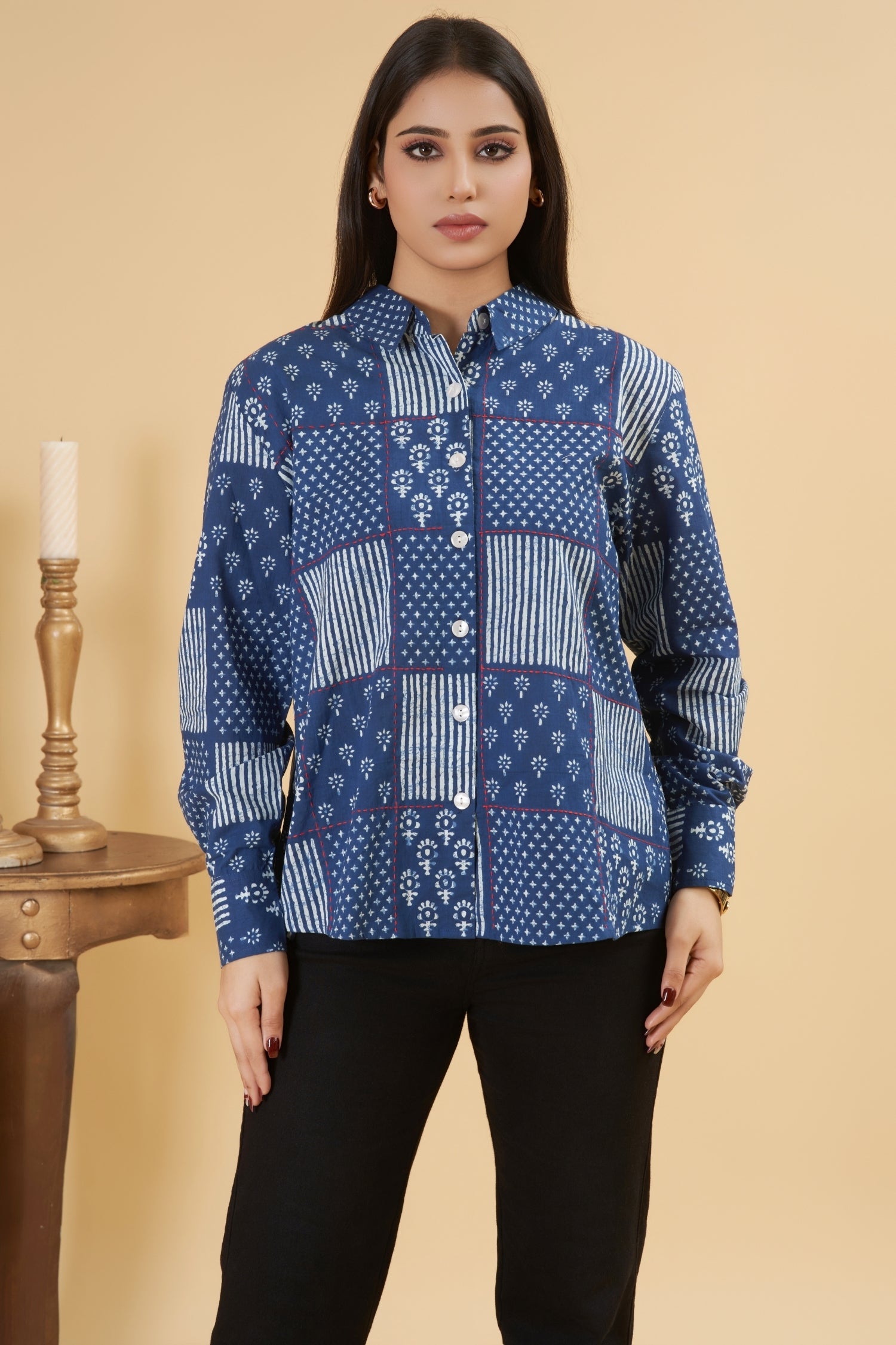 Neela Box Print Shirt