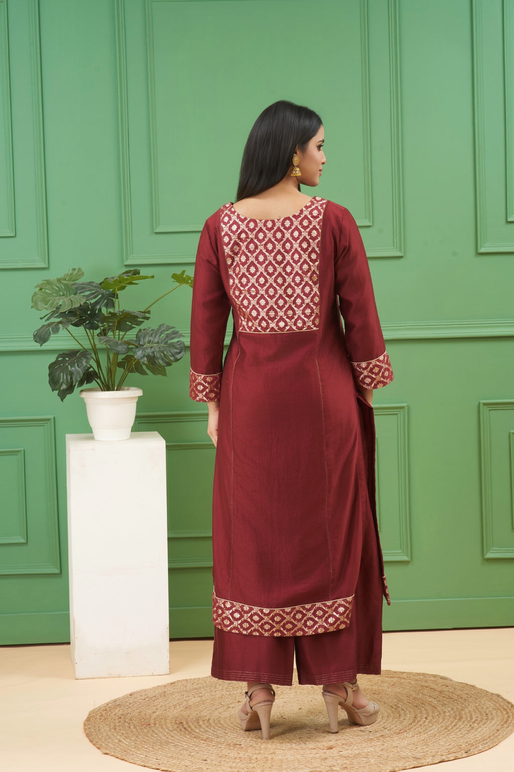 Dark Maroon Kurta Set
