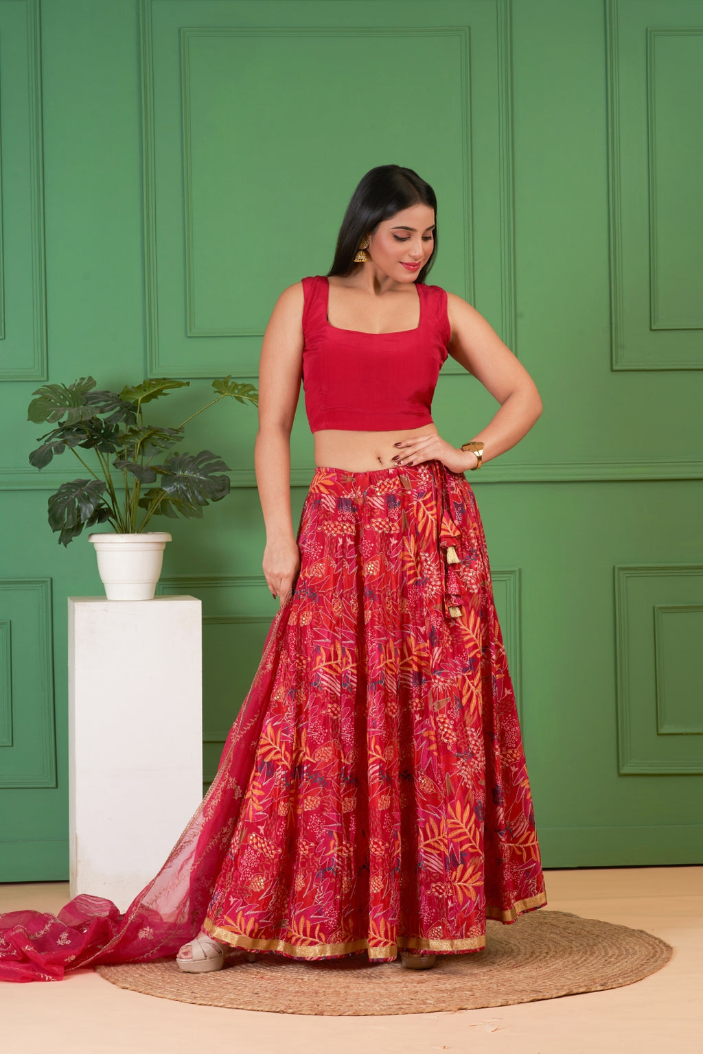 Magenta Lehenga Set