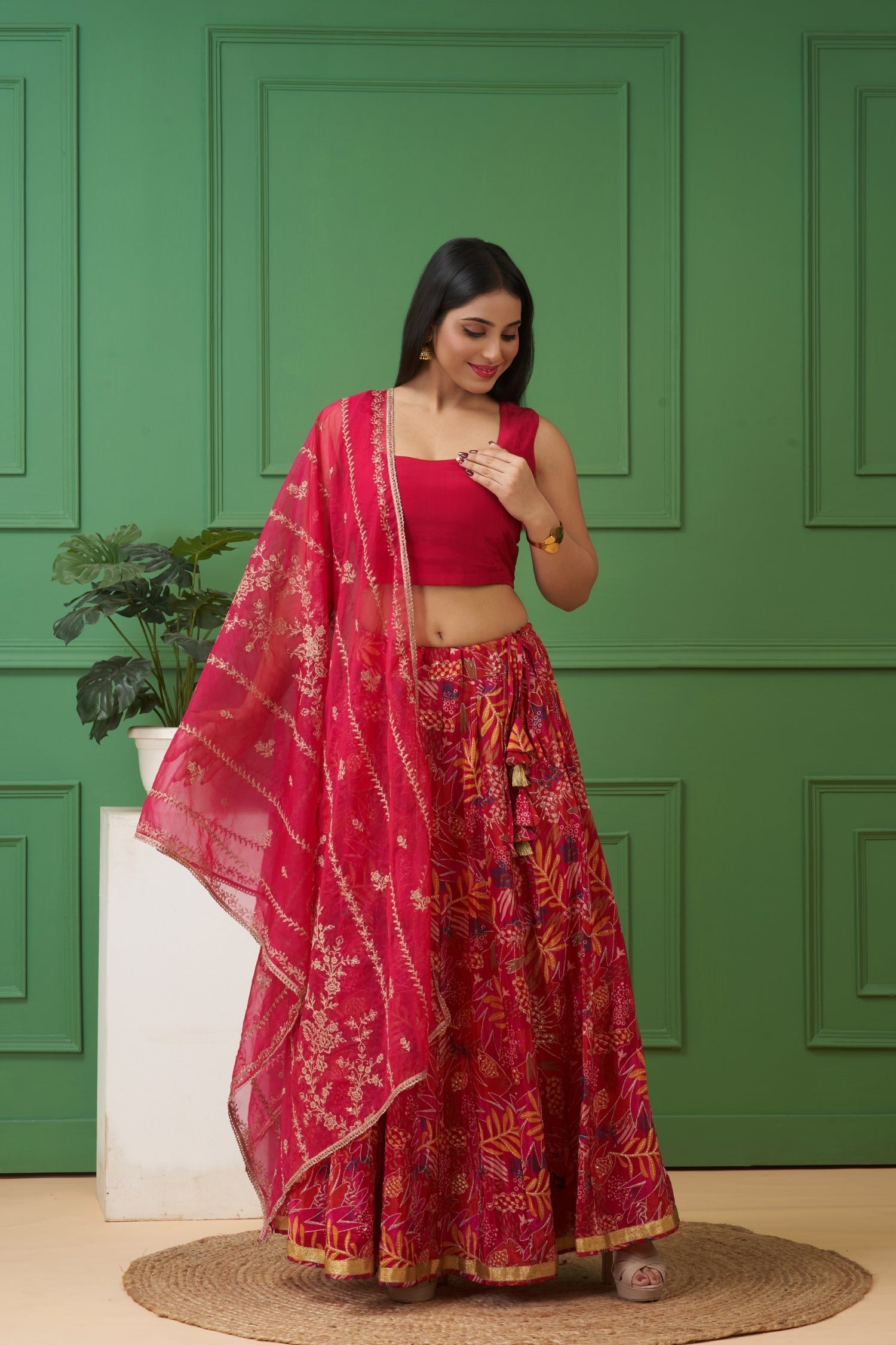 Magenta Lehenga Set