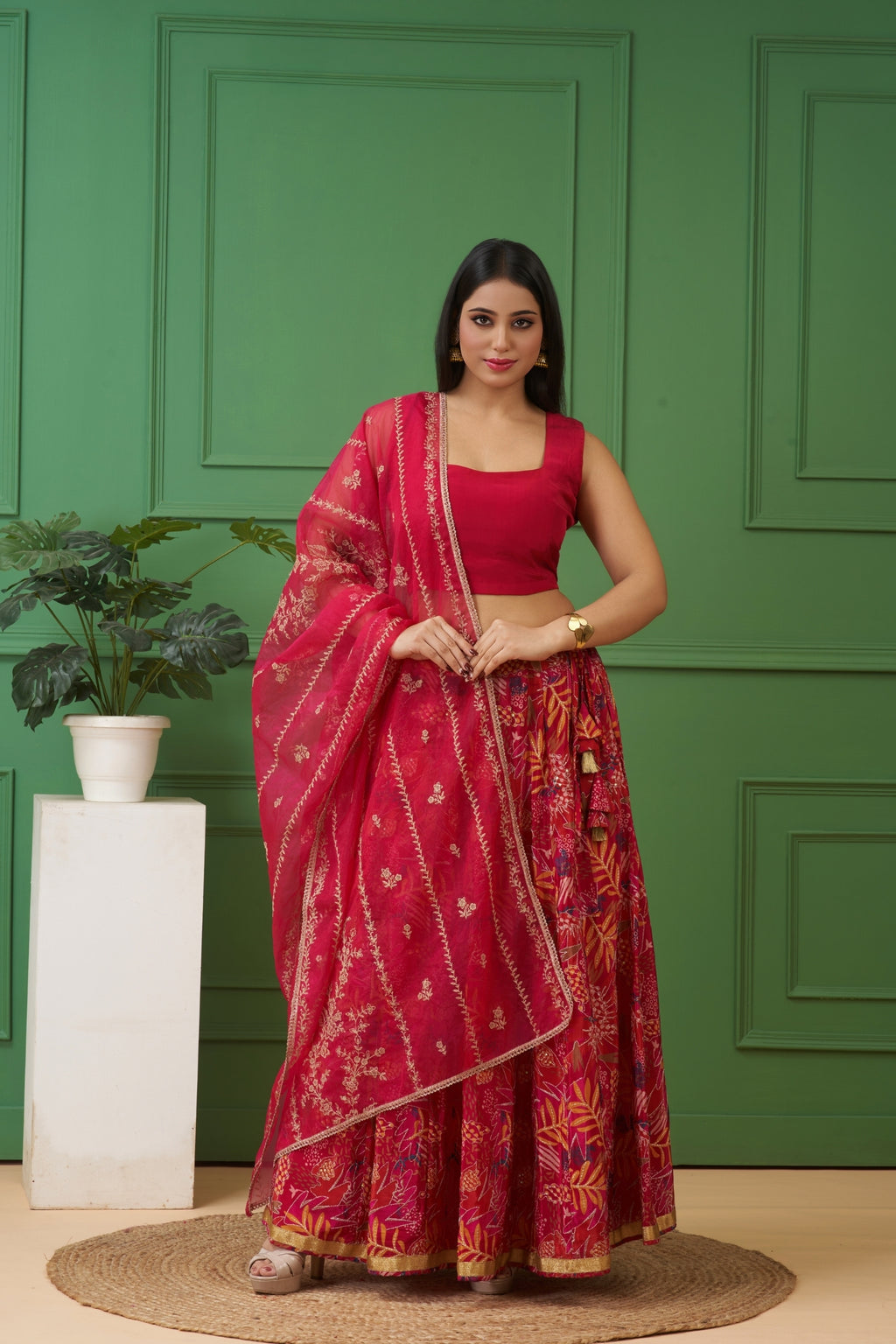 Magenta Lehenga Set