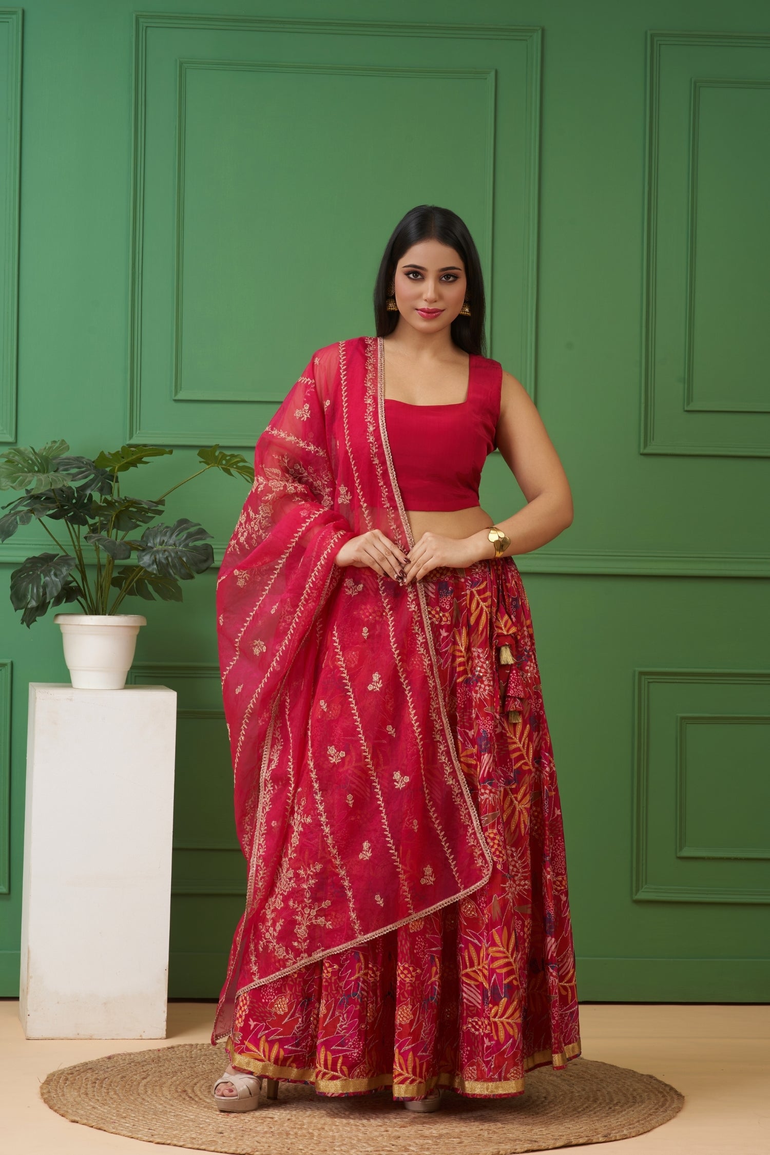 Magenta Lehenga Set