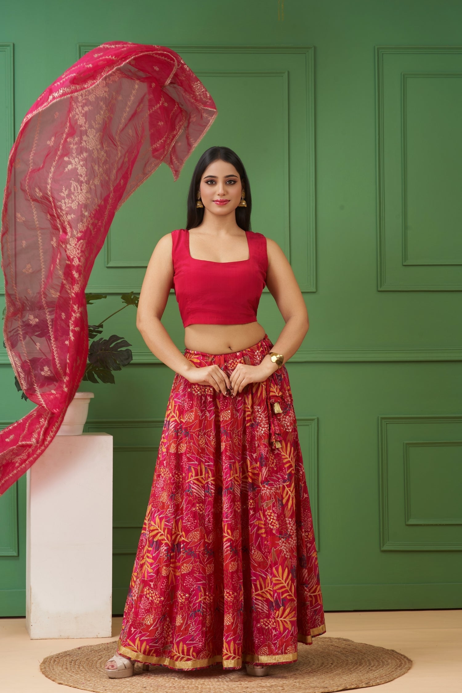 Magenta Lehenga Set