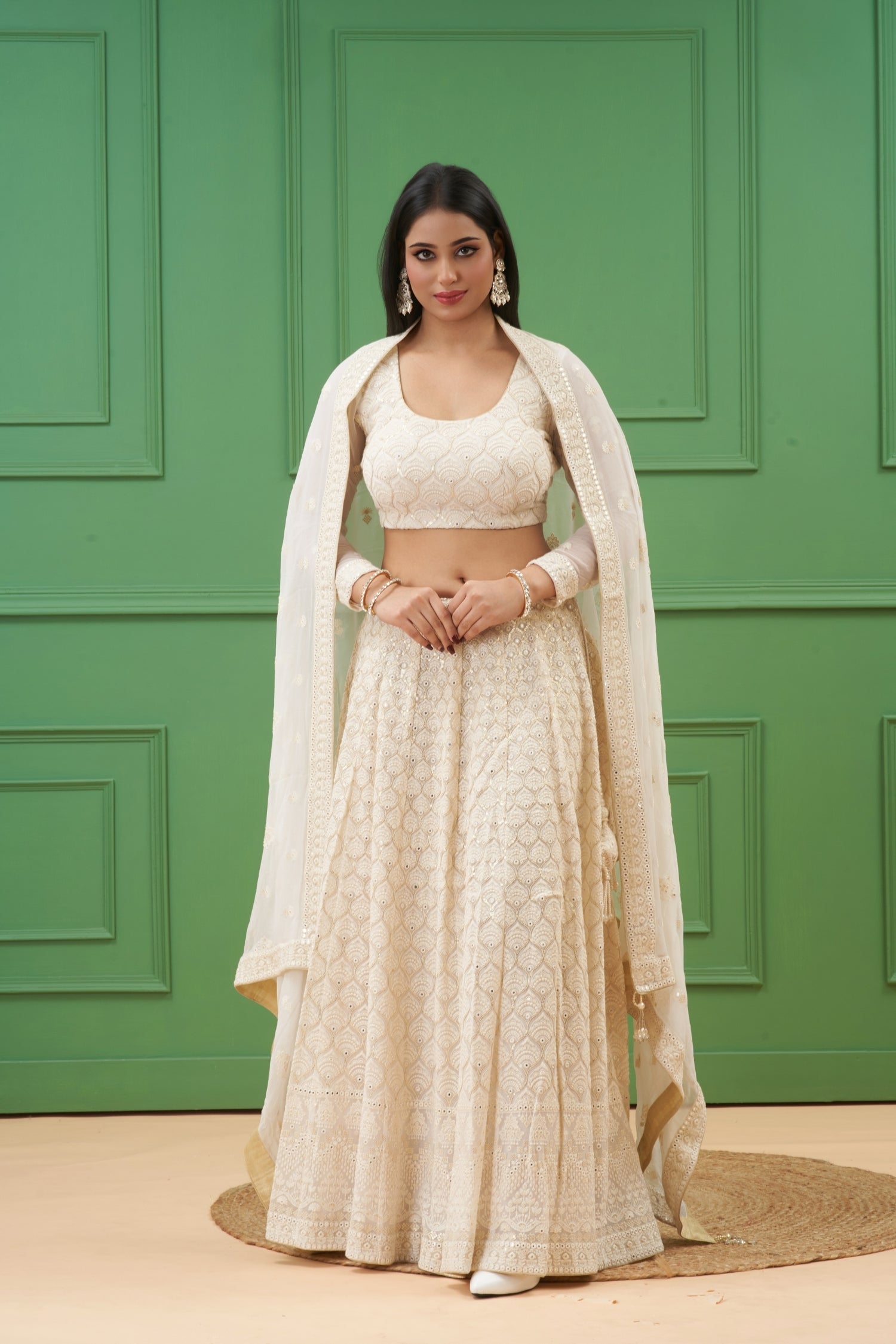 Off-White Lehenga Set