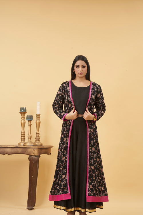 Black Jacket Palazzo Set