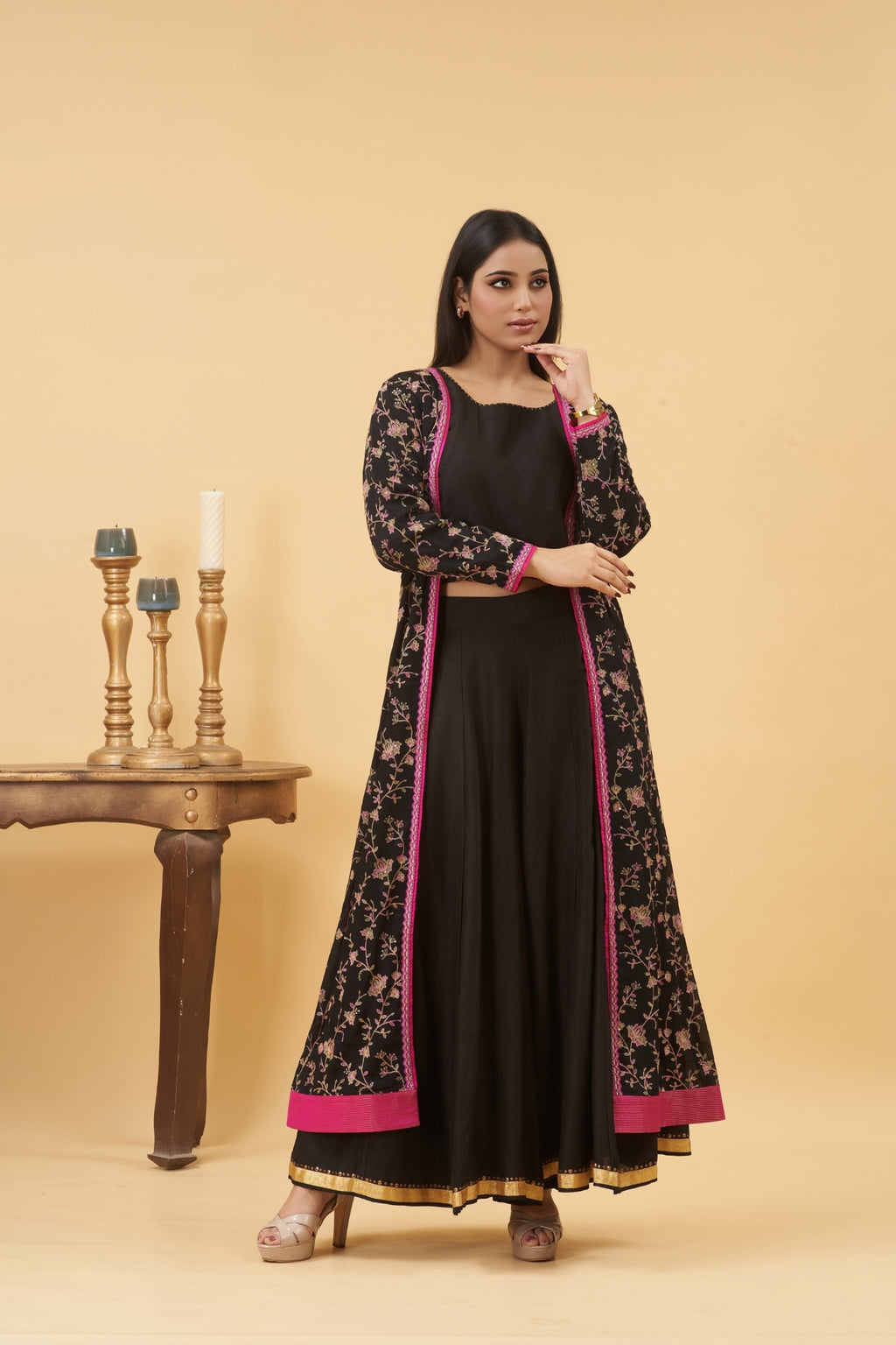 Black Jacket Palazzo Set