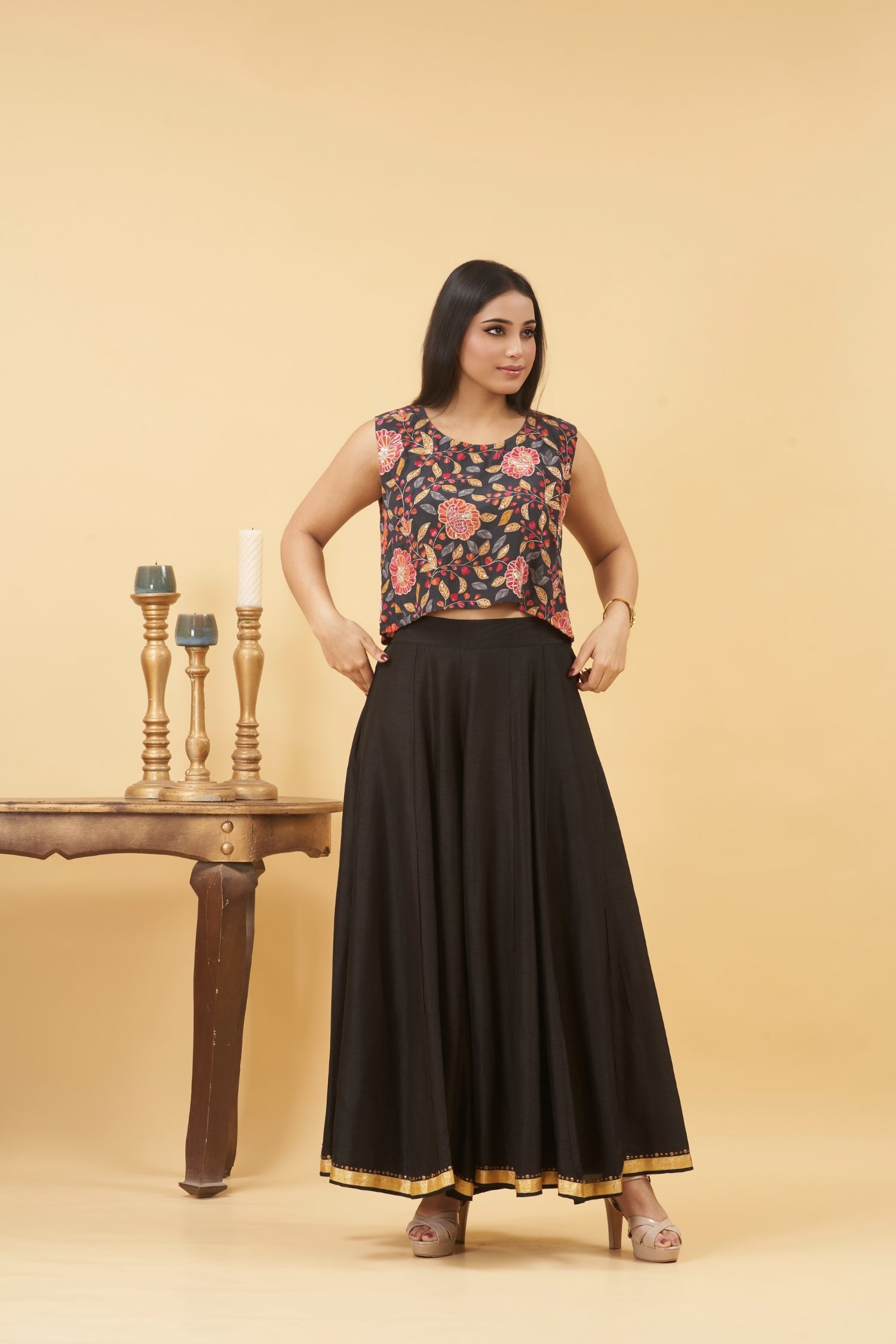 Black Skirt Set