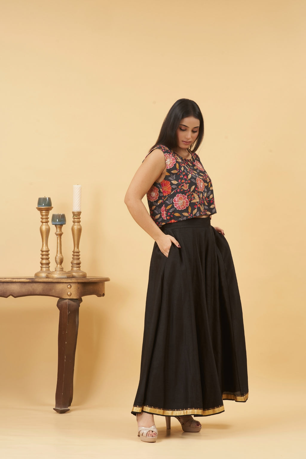 Black Skirt Set