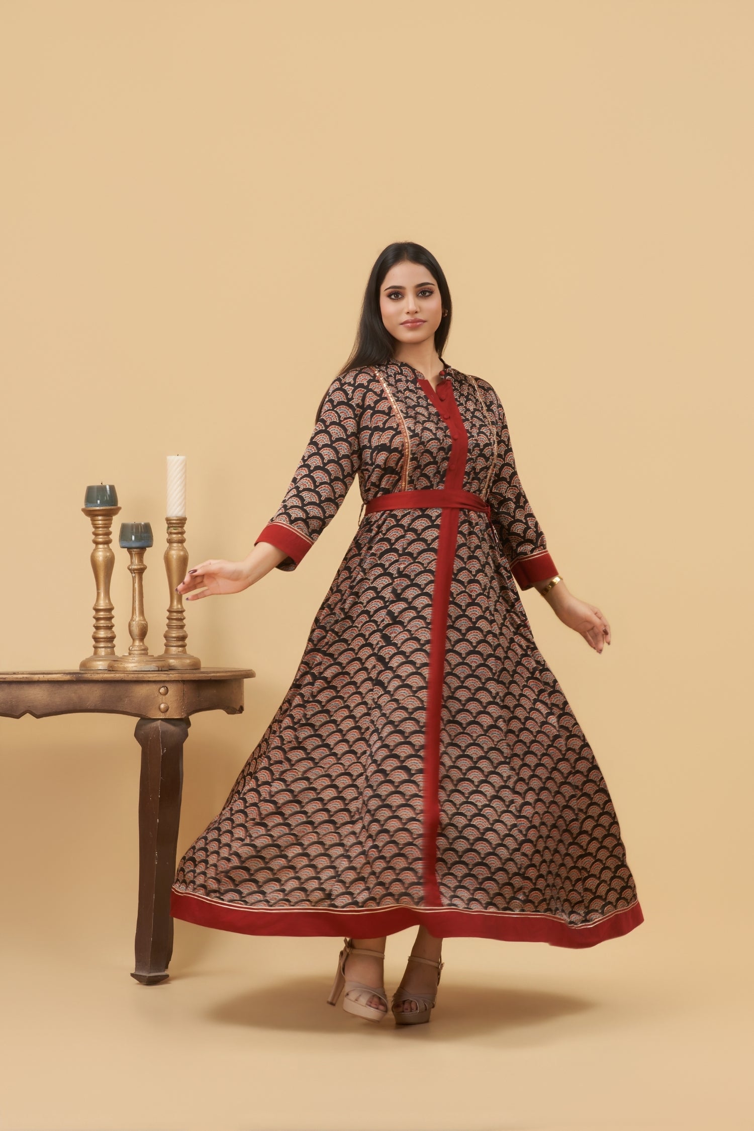 Noor Ajrakh Kali Dress