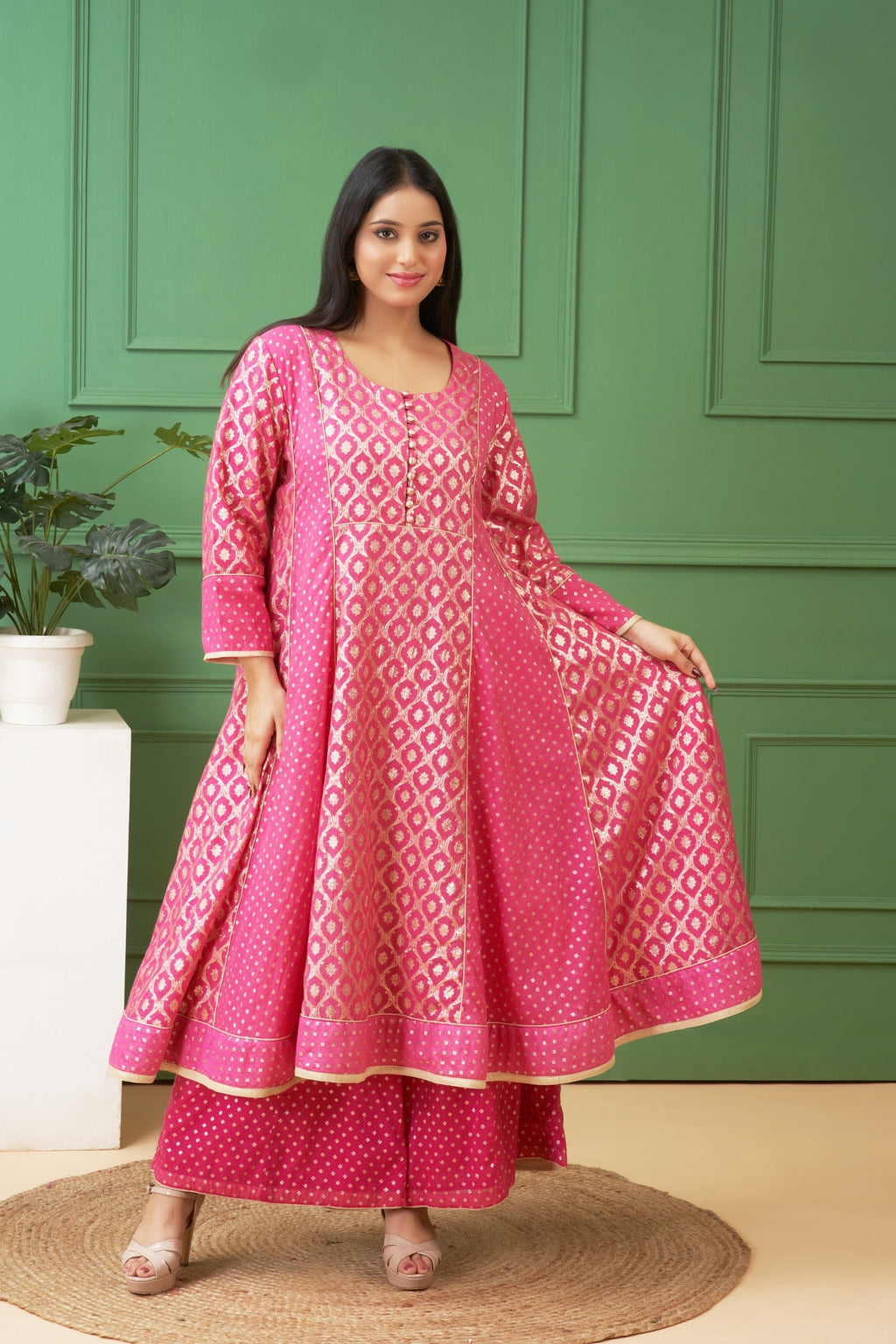 Pink Anarkali Set