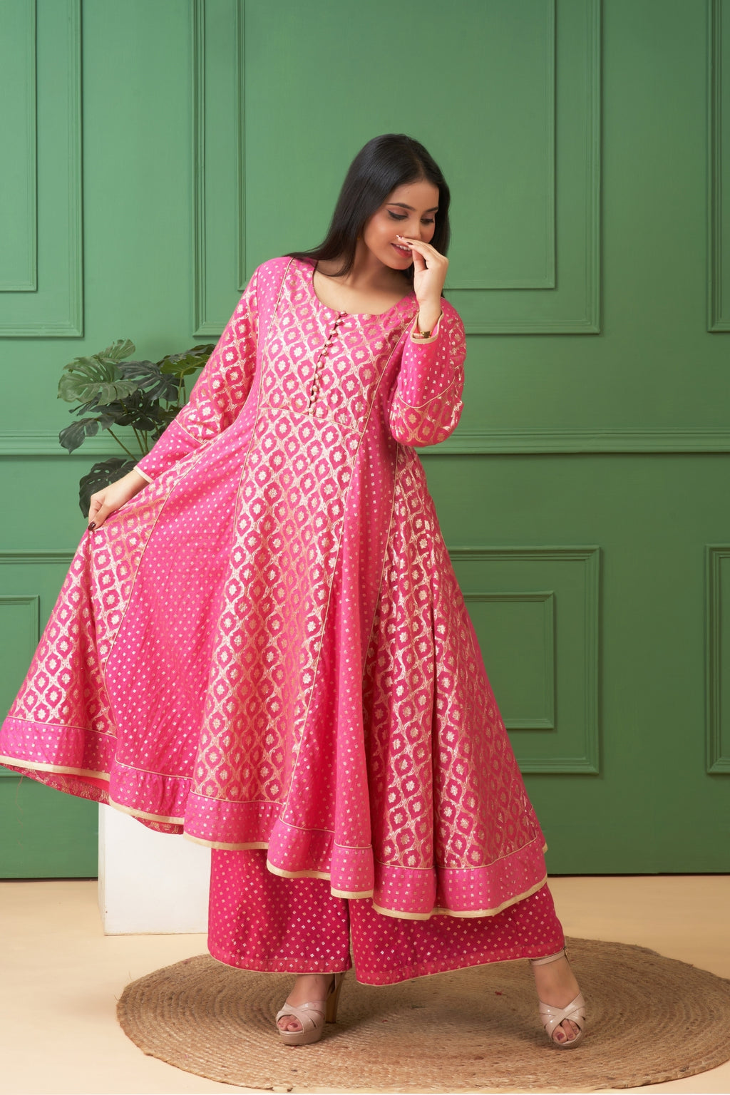 Pink Anarkali Set