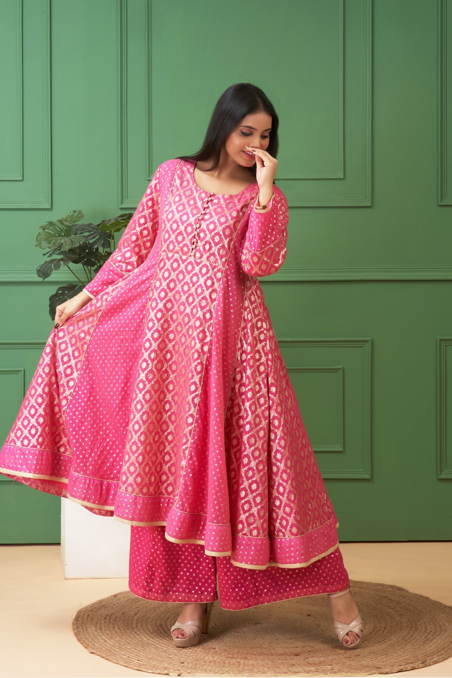 Pink Anarkali Set