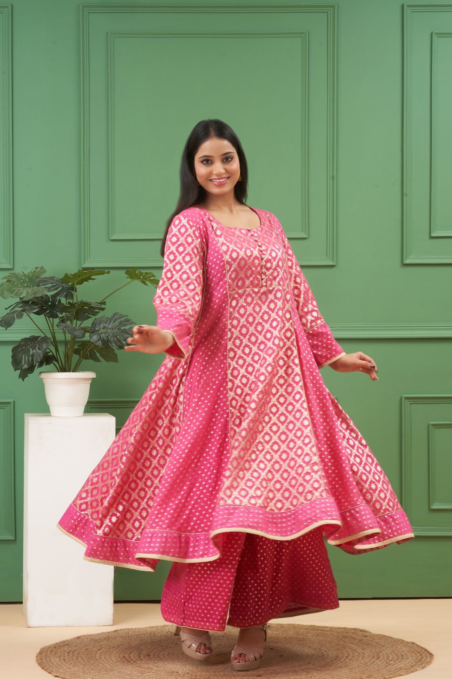 Pink Anarkali Set