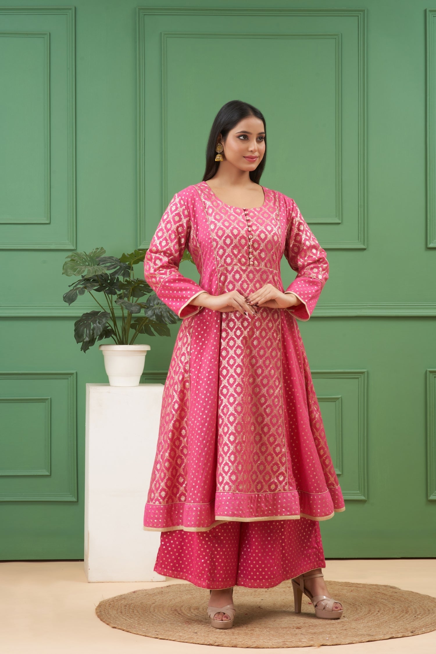 Pink Anarkali Set