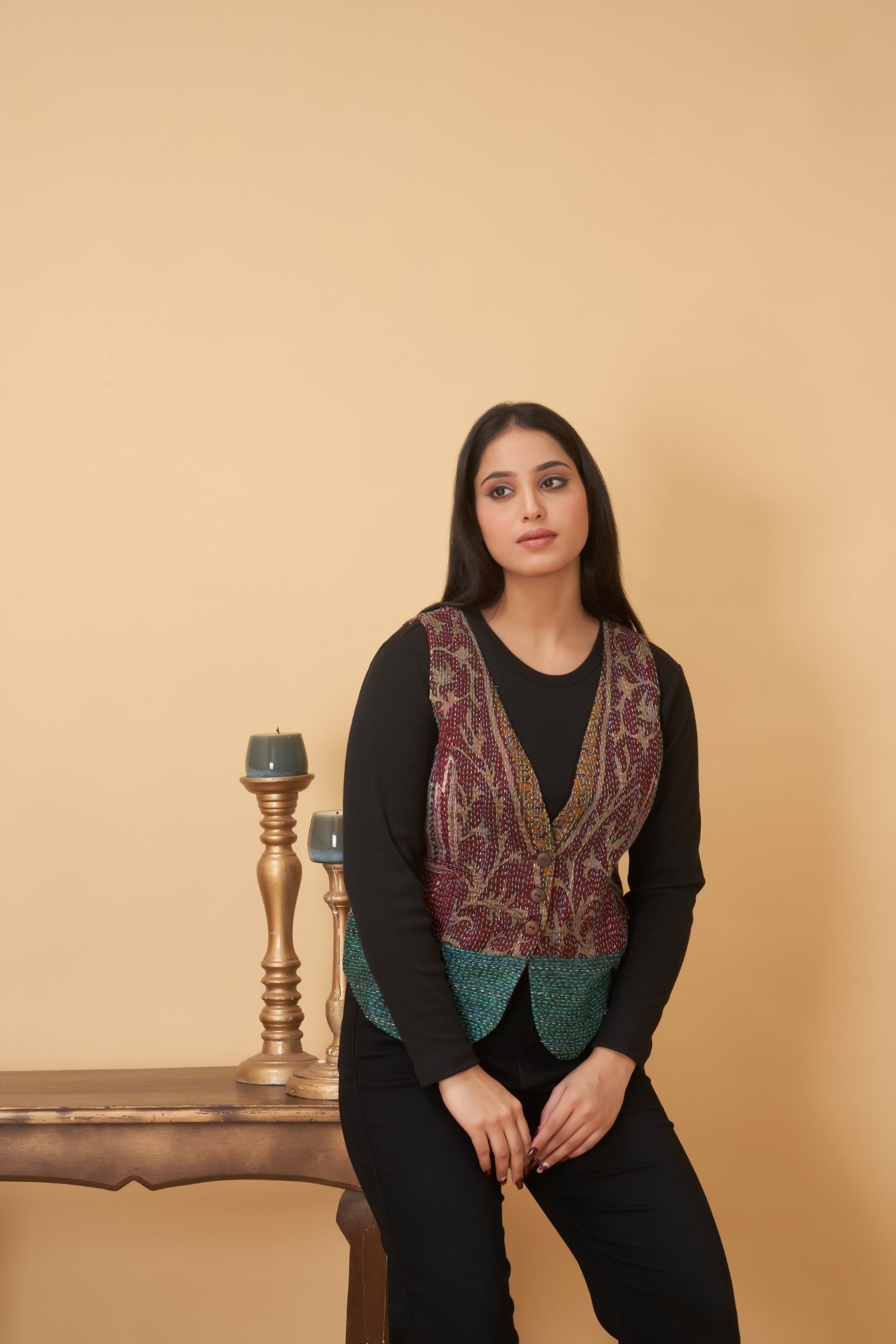 Multi Color Kantha Vest