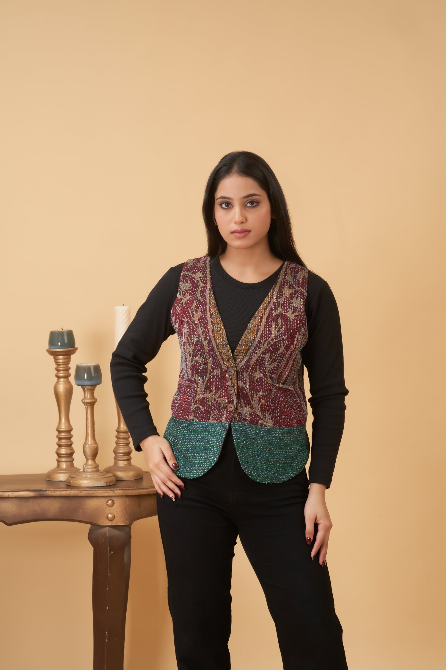 Multi Color Kantha Vest