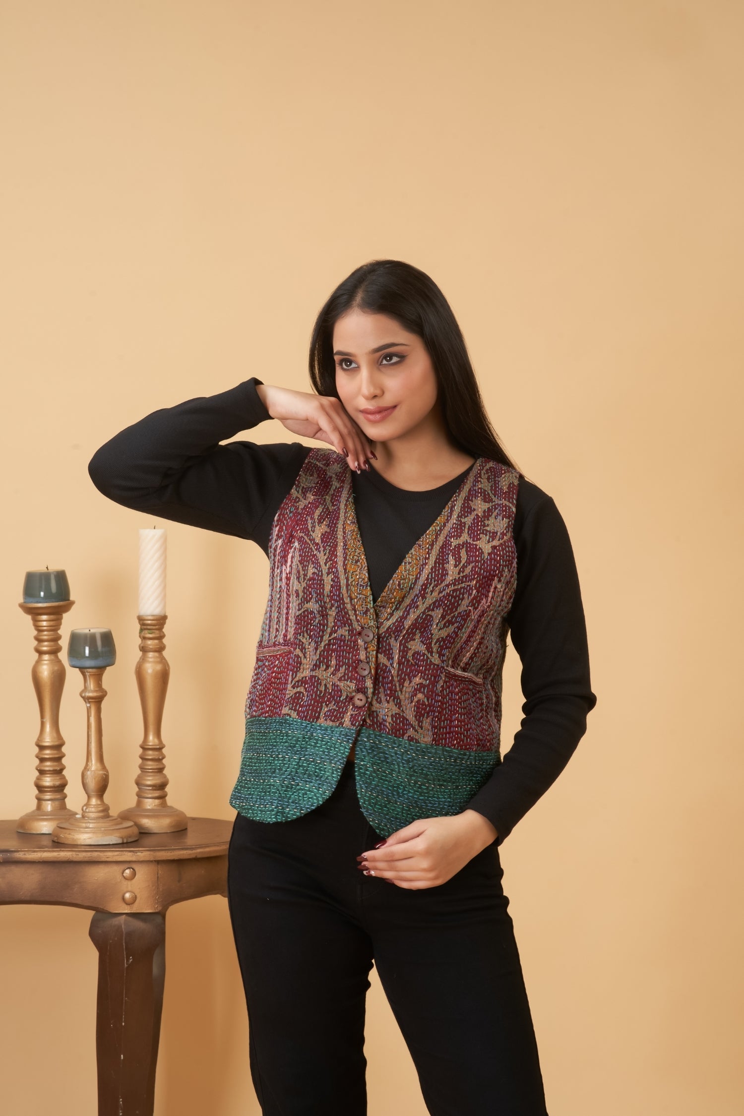 Multi Color Kantha Vest