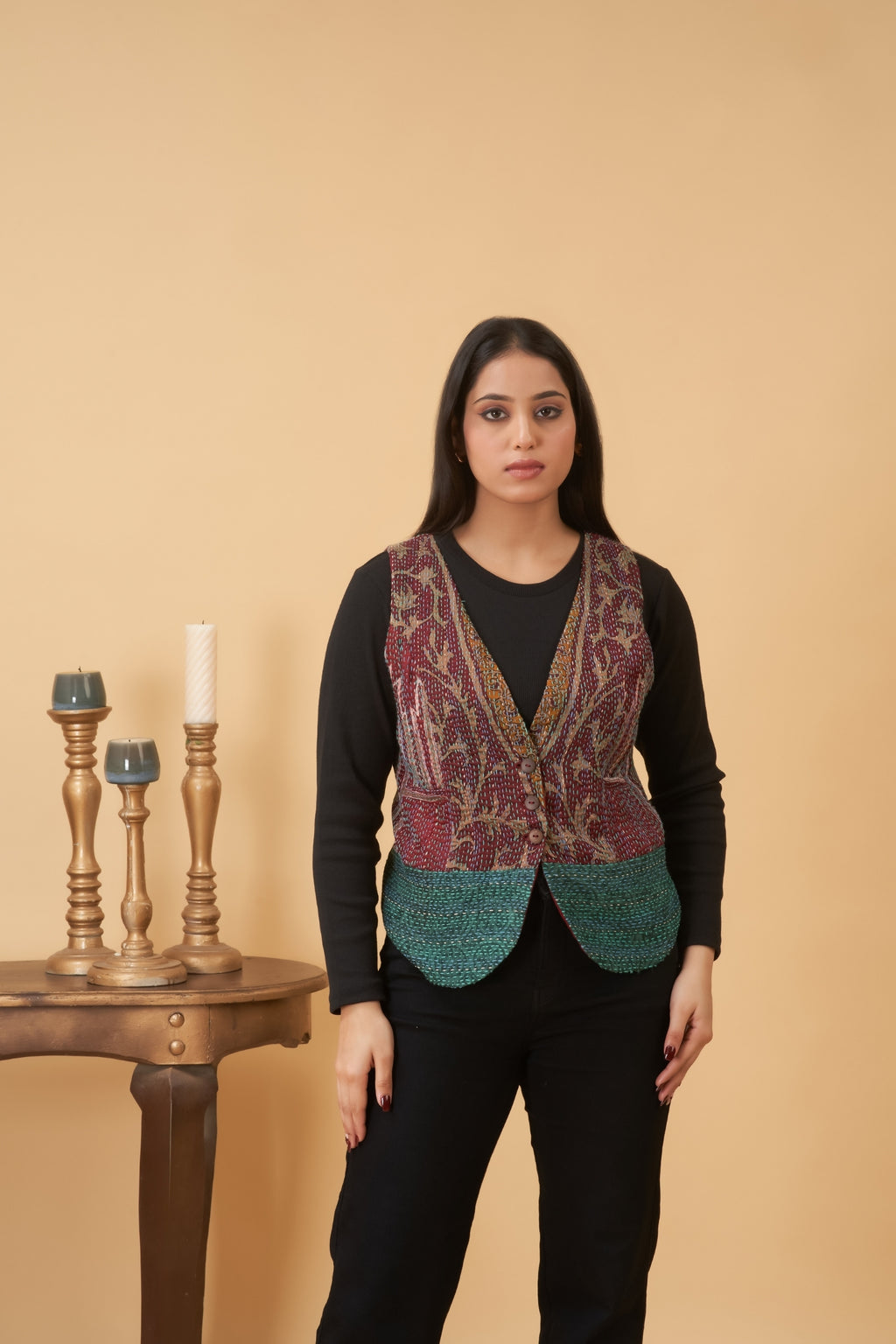 Multi Color Kantha Vest