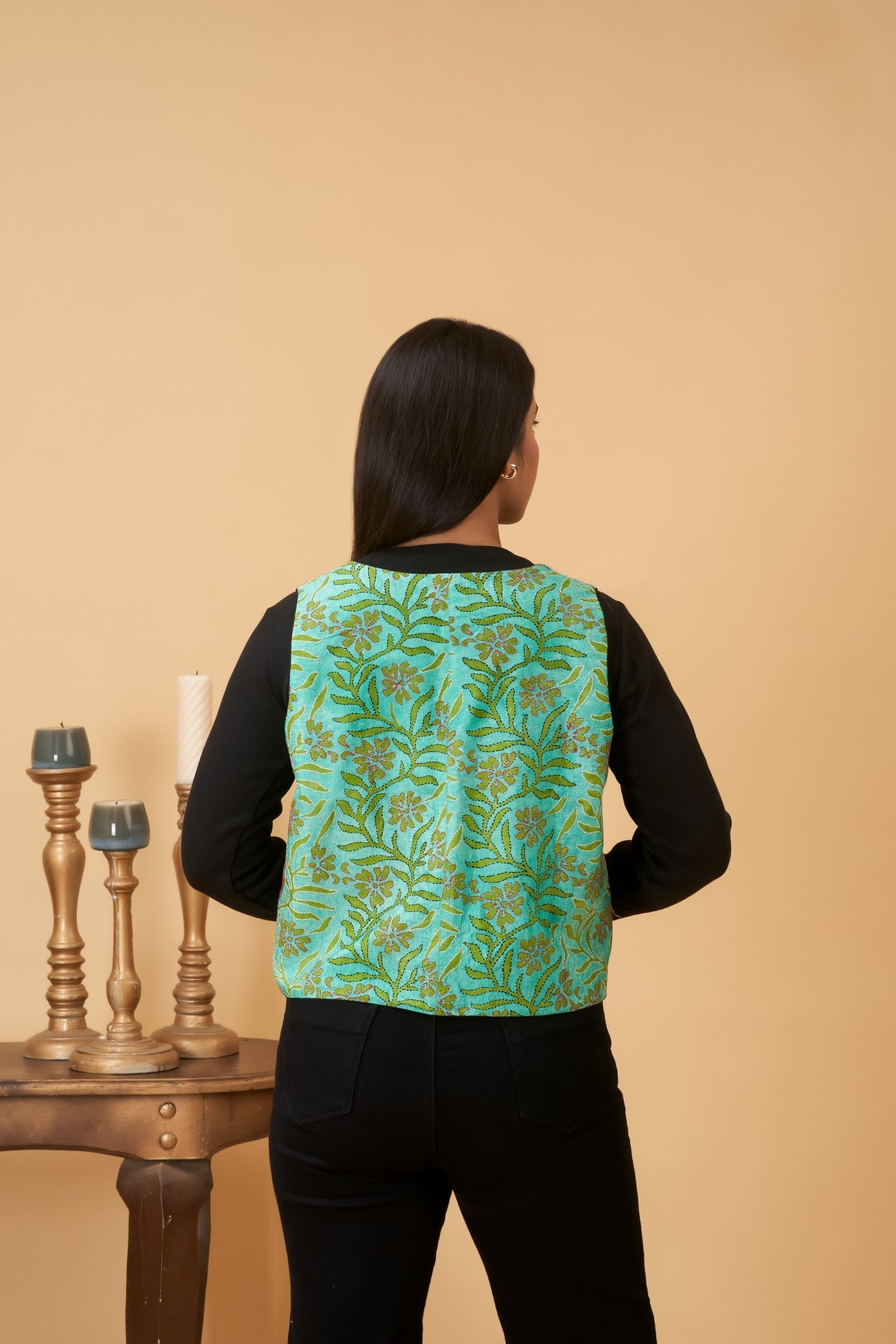 Turquoise Green Kantha Vest