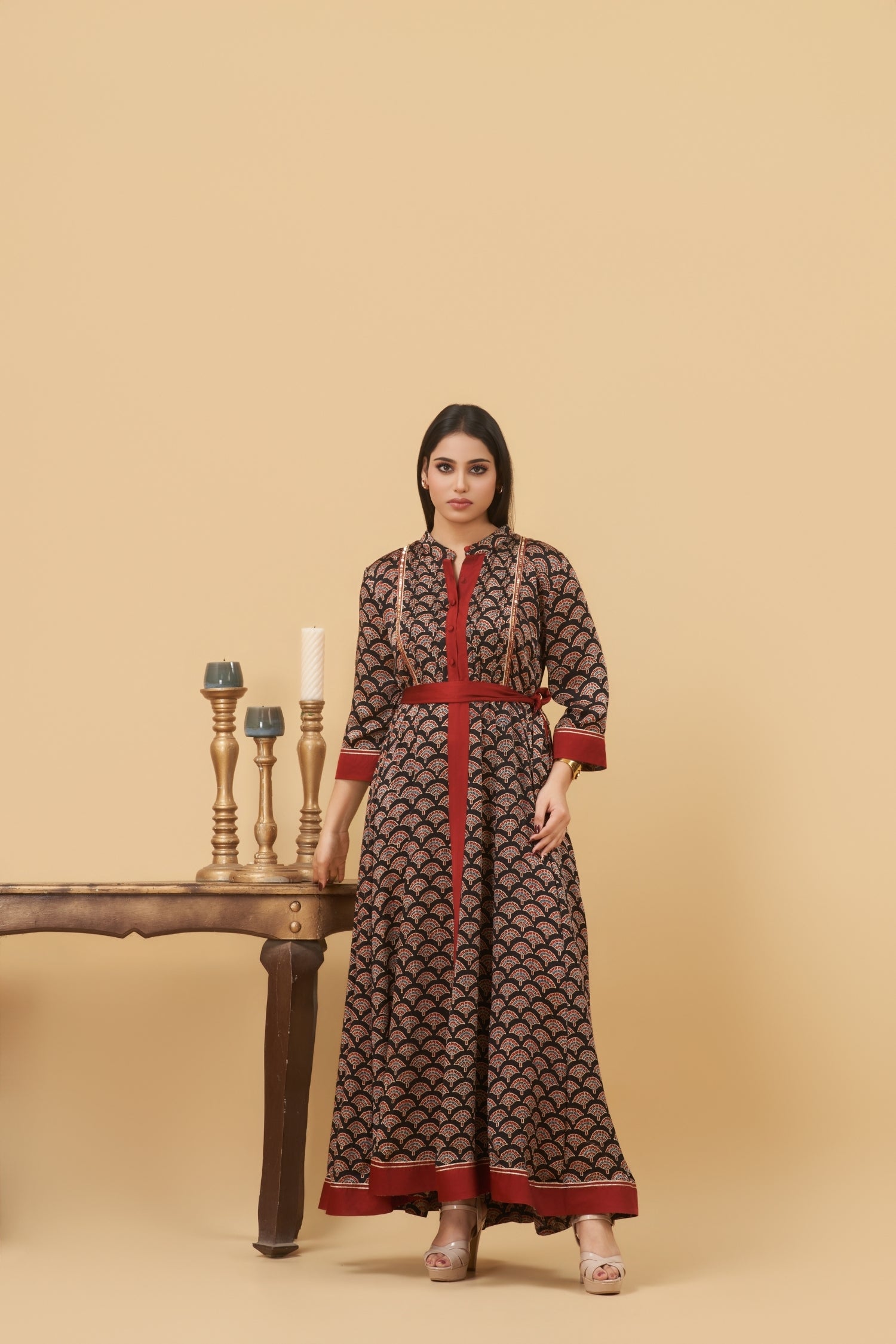 Noor Ajrakh Kali Dress