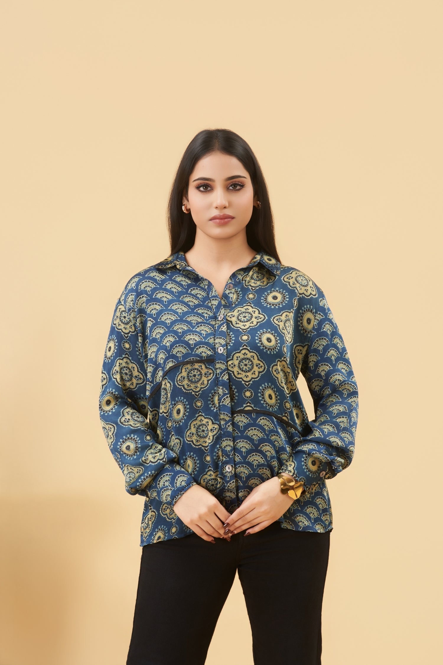Sana Ajrakh Button Shirt