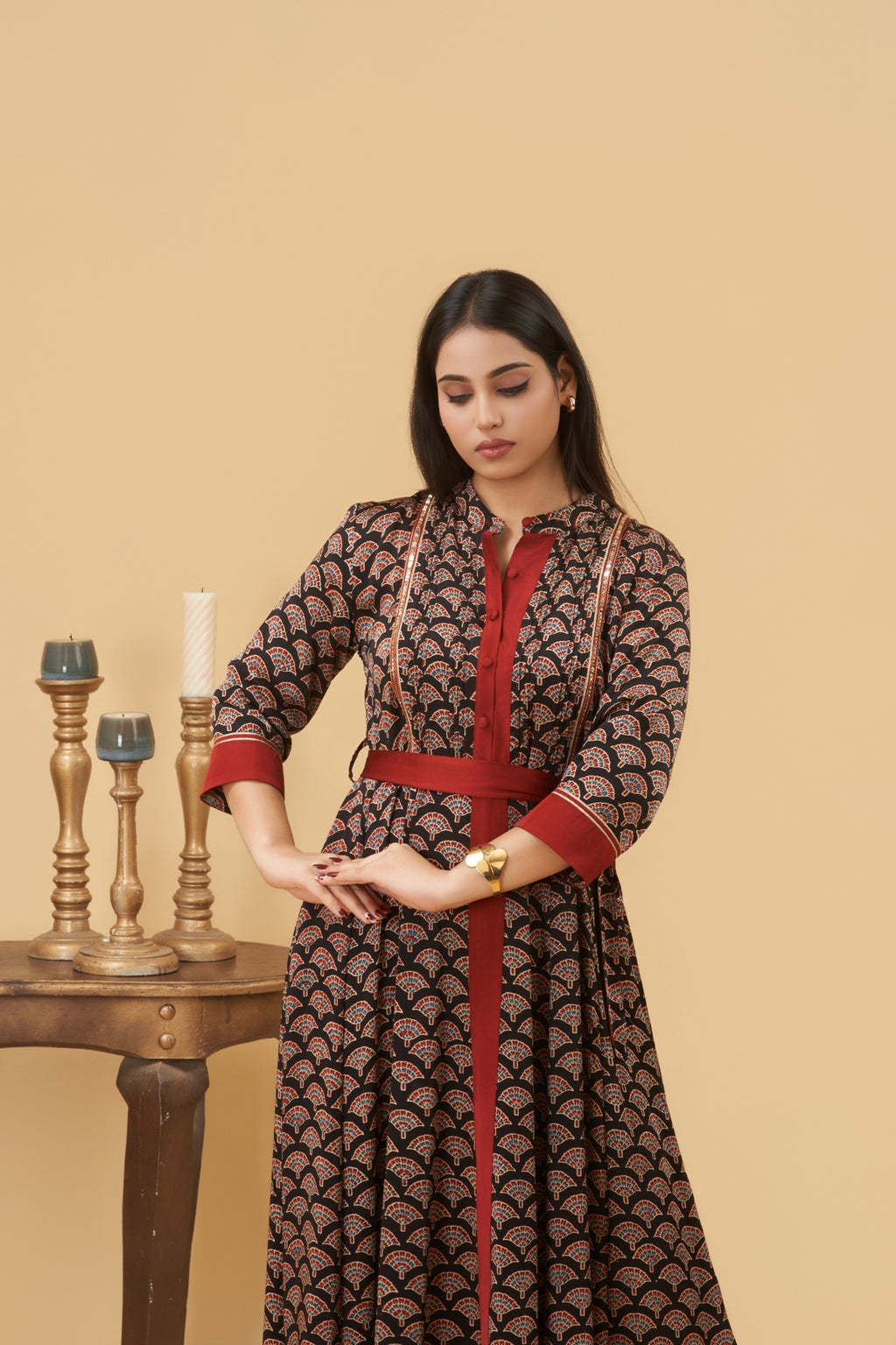 Noor Ajrakh Kali Dress