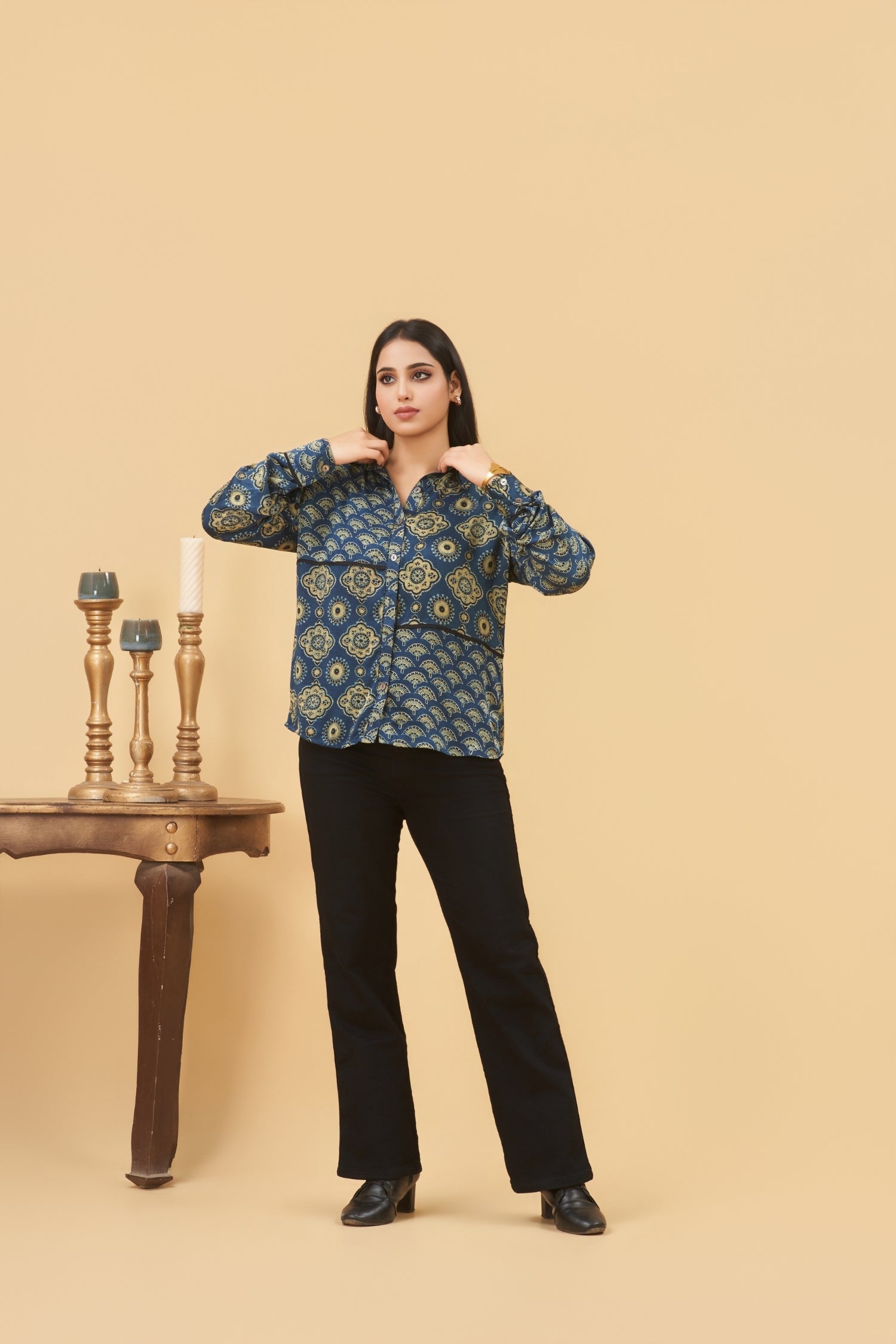 Sana Ajrakh Button Shirt