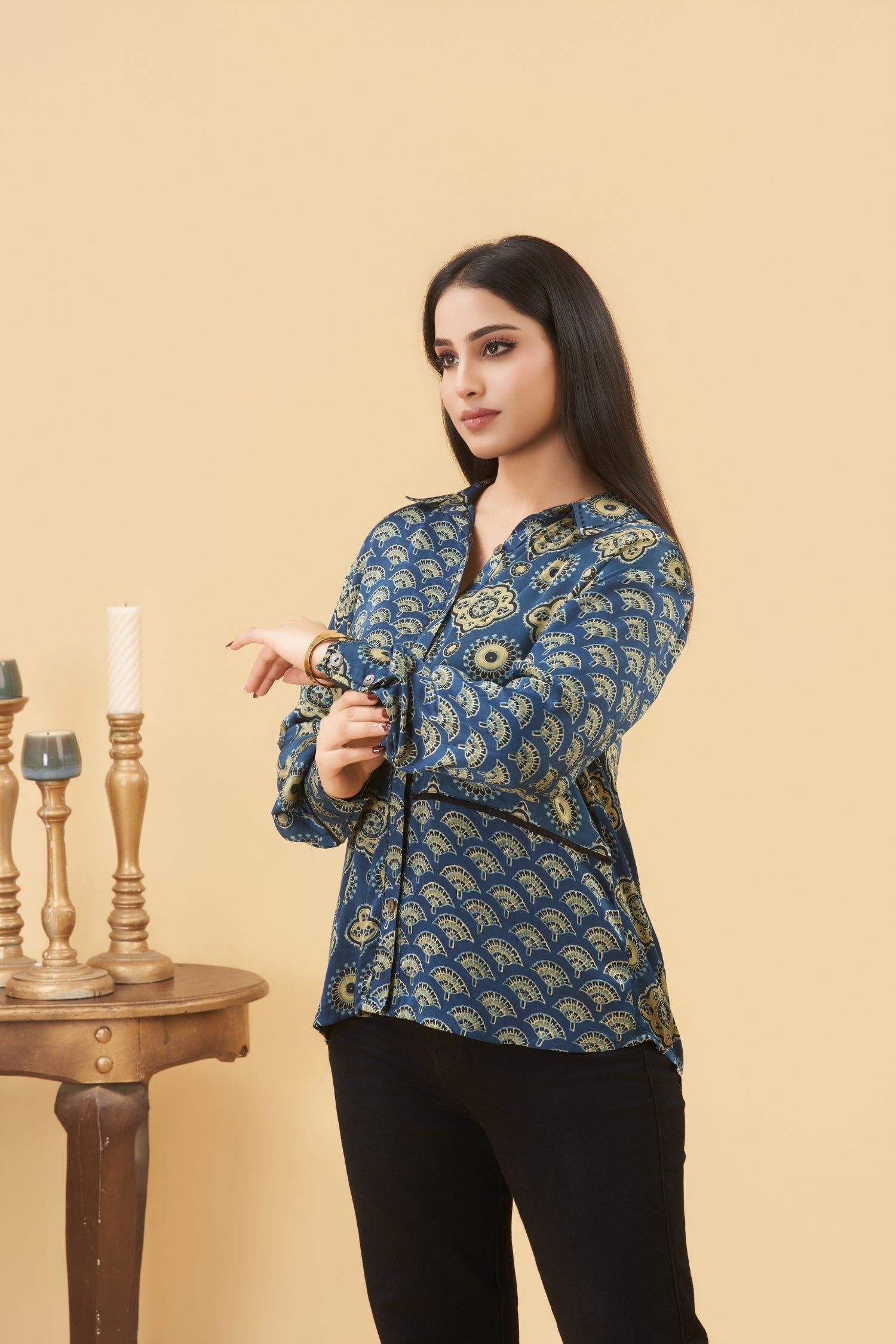 Sana Ajrakh Button Shirt