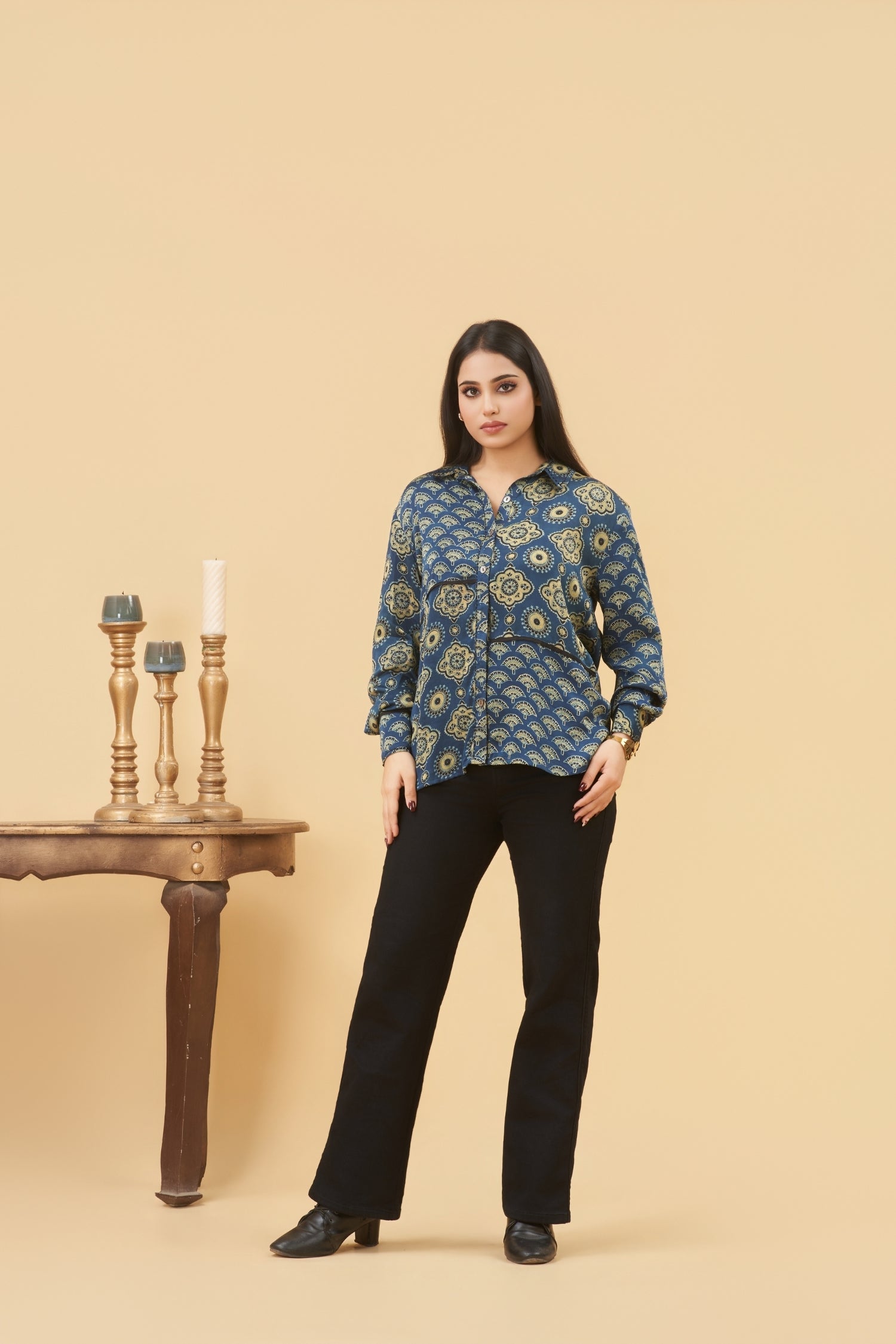 Sana Ajrakh Button Shirt