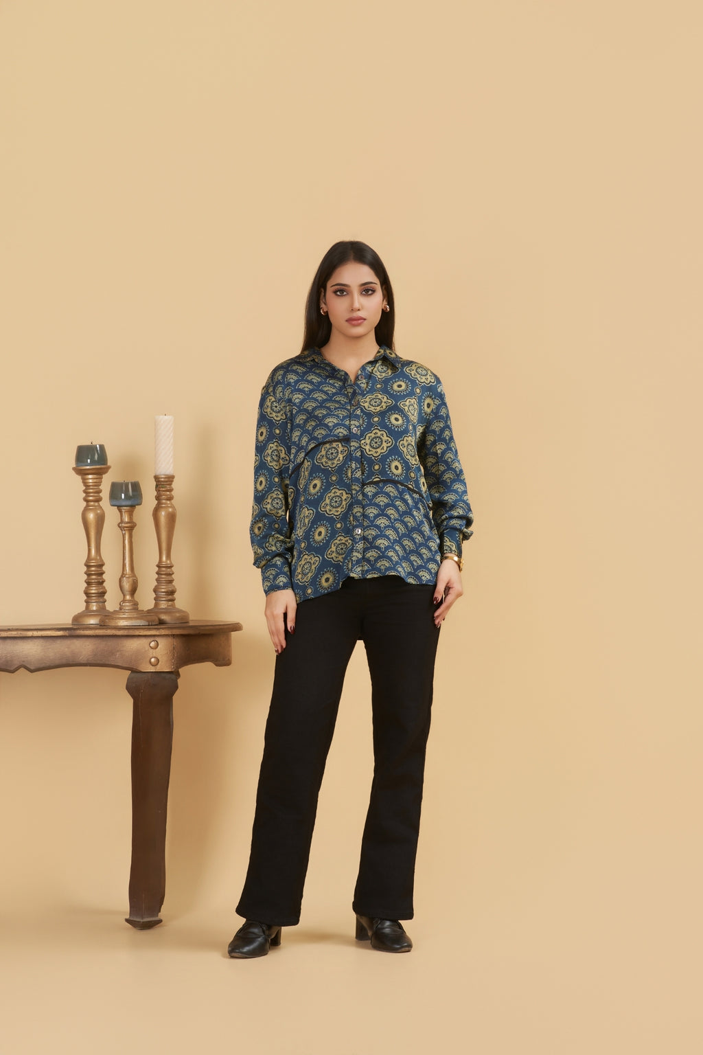 Sana Ajrakh Button Shirt