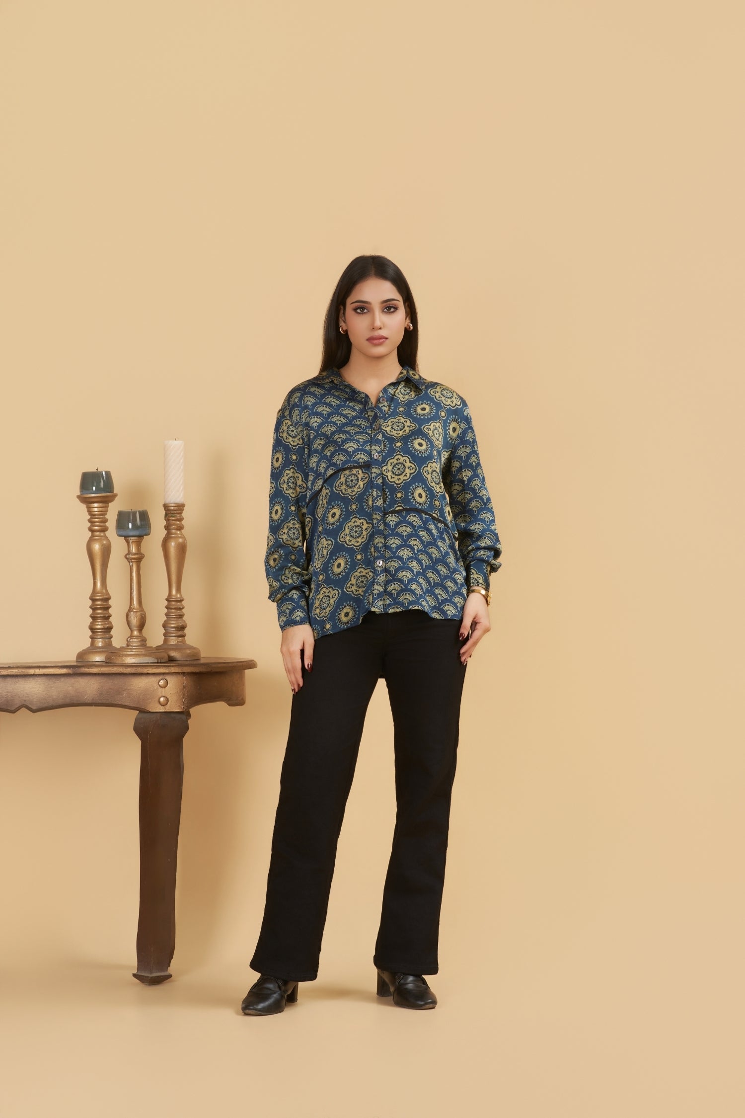 Sana Ajrakh Button Shirt