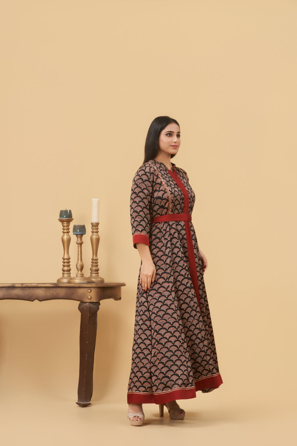 Noor Ajrakh Kali Dress