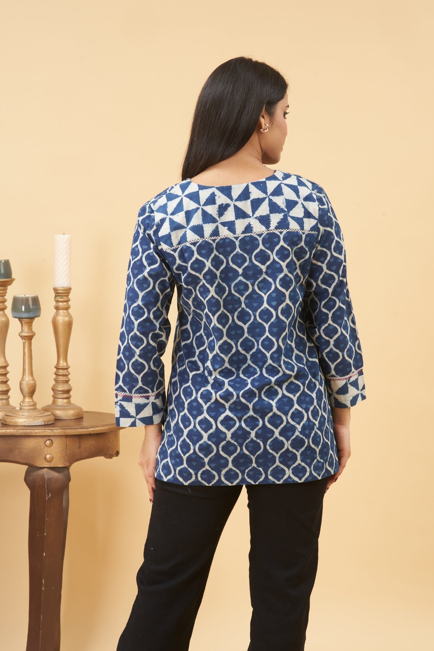 Tara Indigo Yoke Top