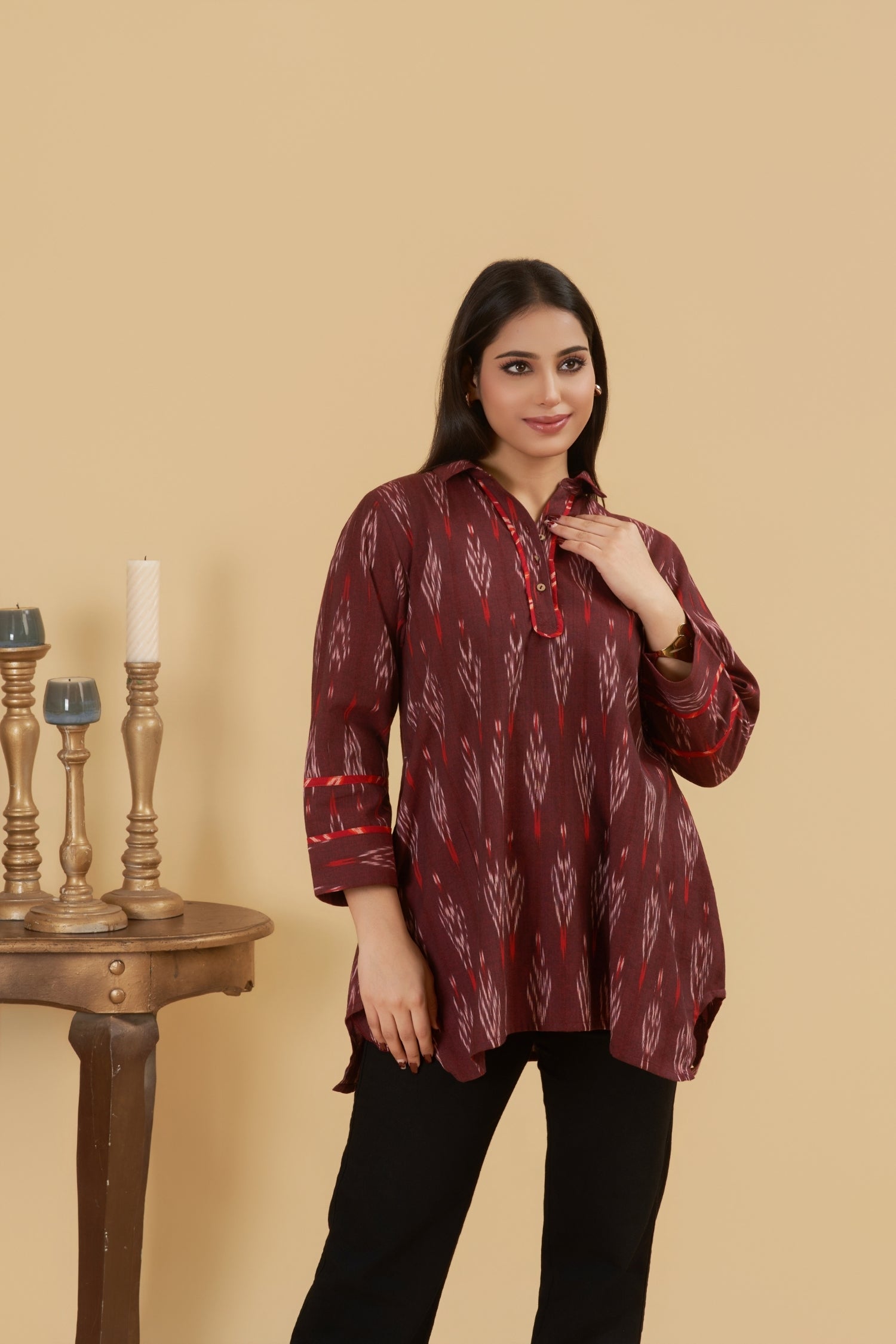 Kira Ikat Asymmetric Top