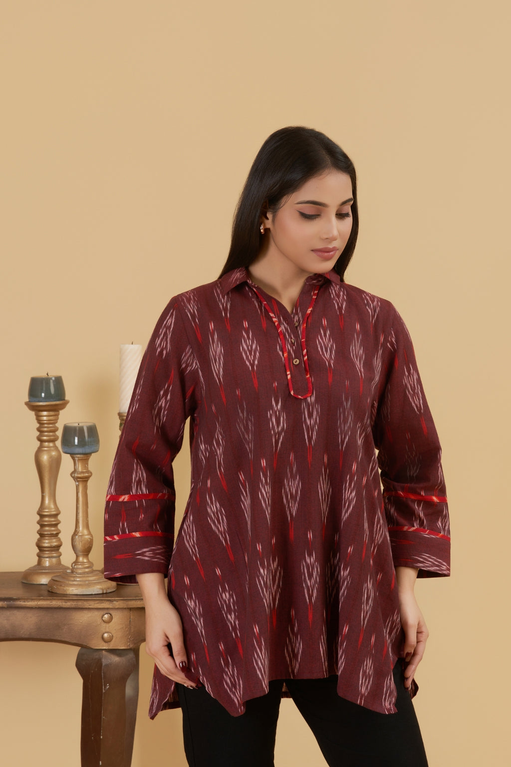 Kira Ikat Asymmetric Top