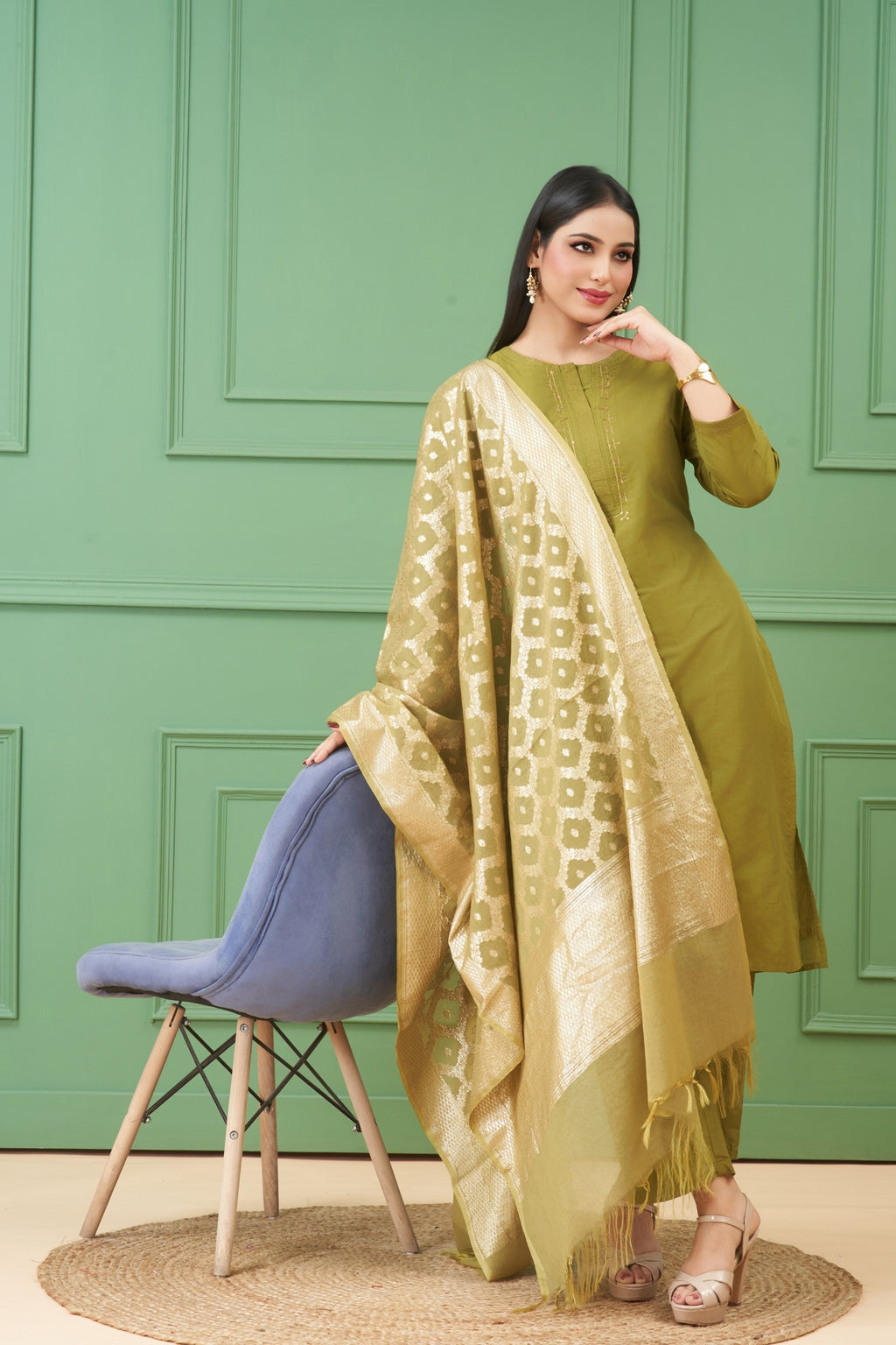 Sitara Mehndi Kurta Set