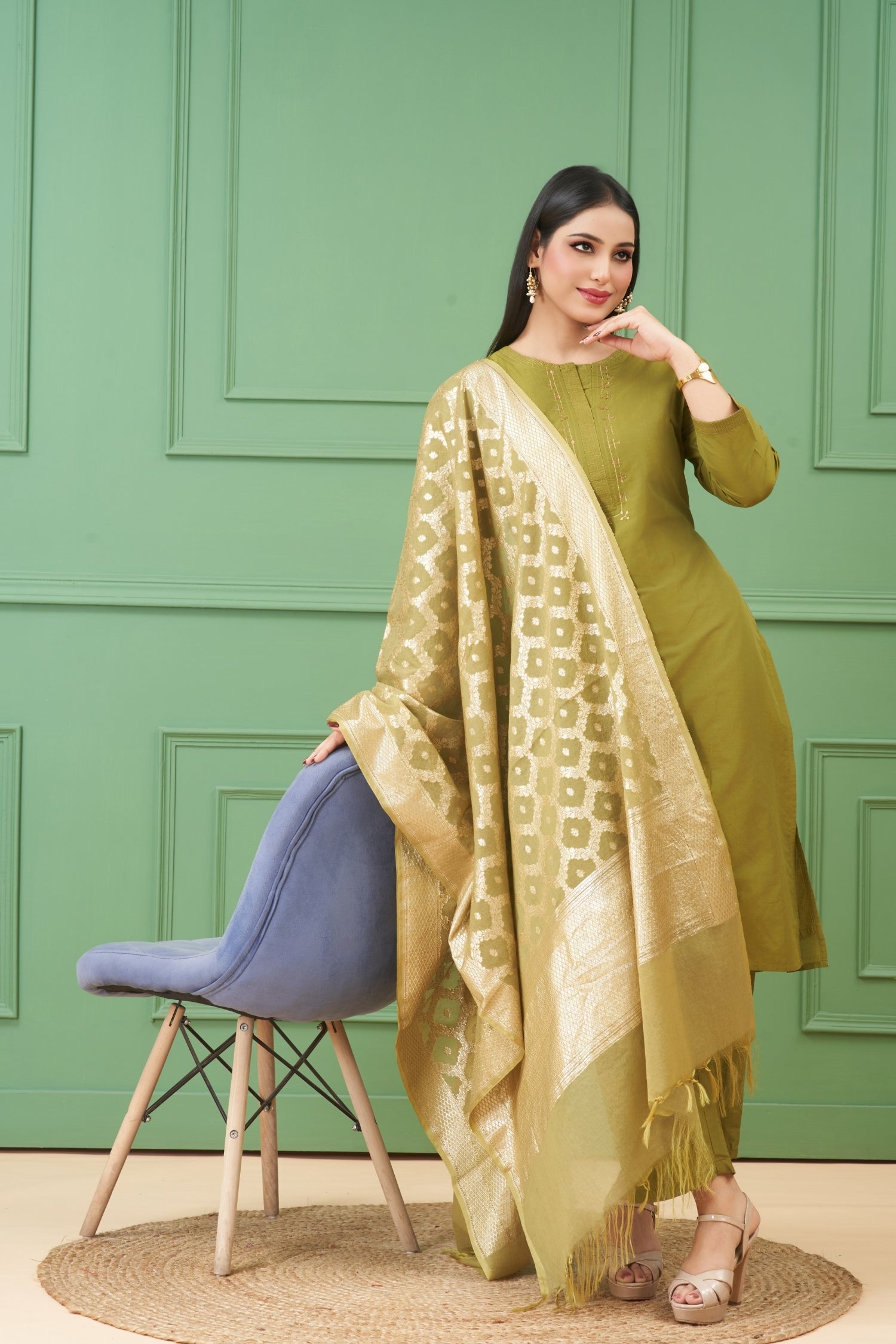 Sitara Mehndi Kurta Set